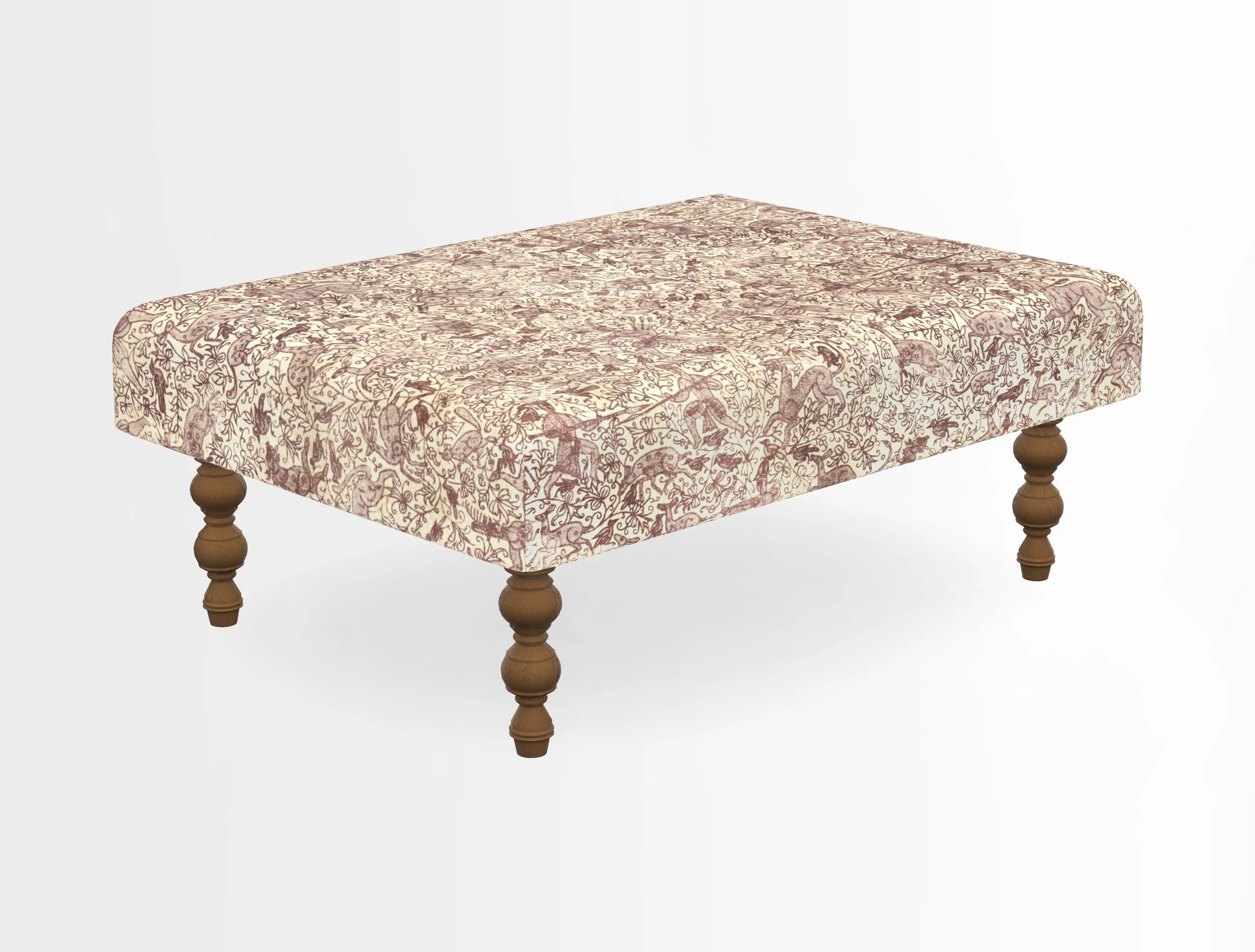 Porthallow Footstool in V&A Threads of India Sulawesi Splendour Indra Winter