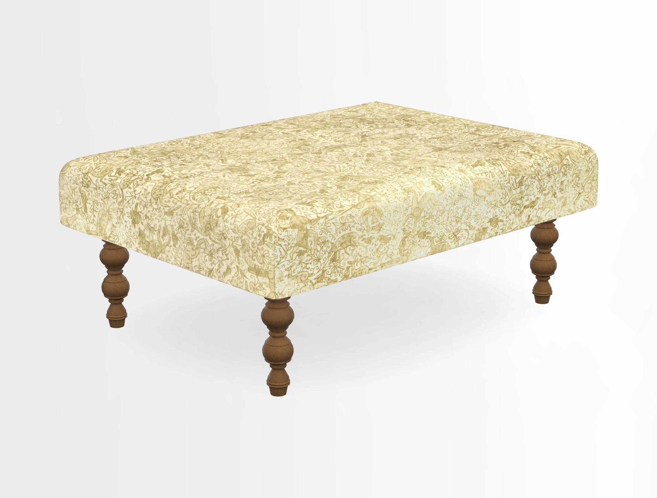Porthallow Footstool in V&A Threads of India Sulawesi Splendour Indra Winter
