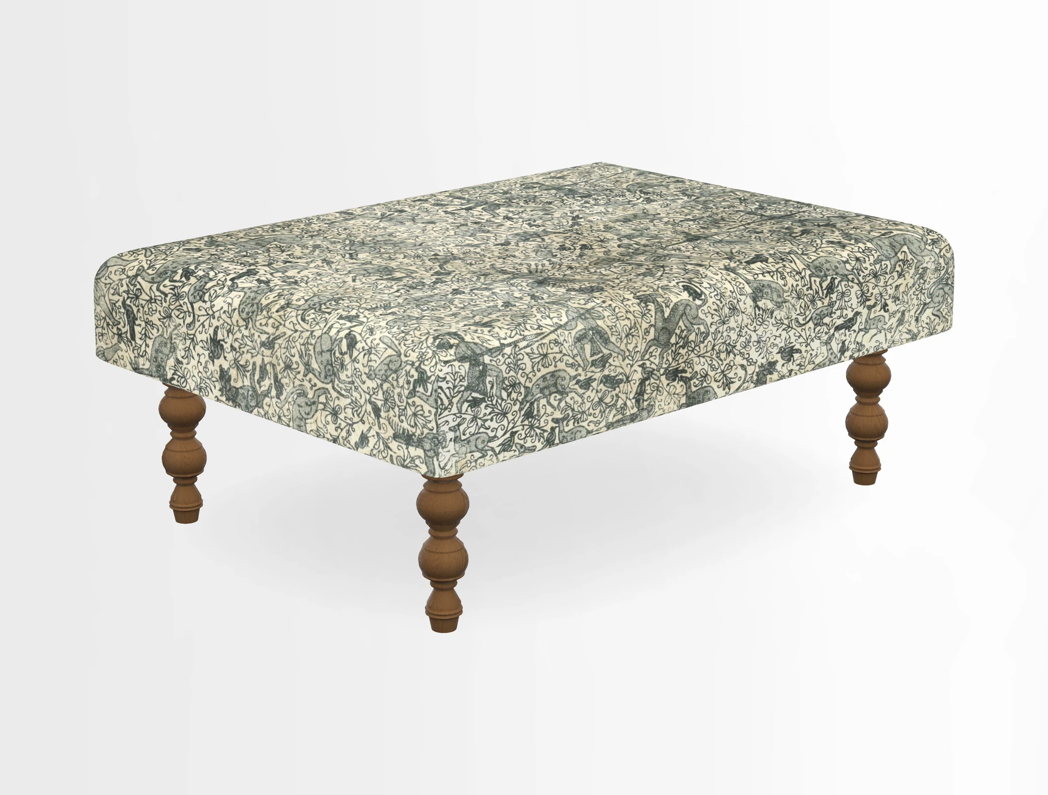 Porthallow Footstool in V&A Threads of India Sulawesi Splendour Indra Winter