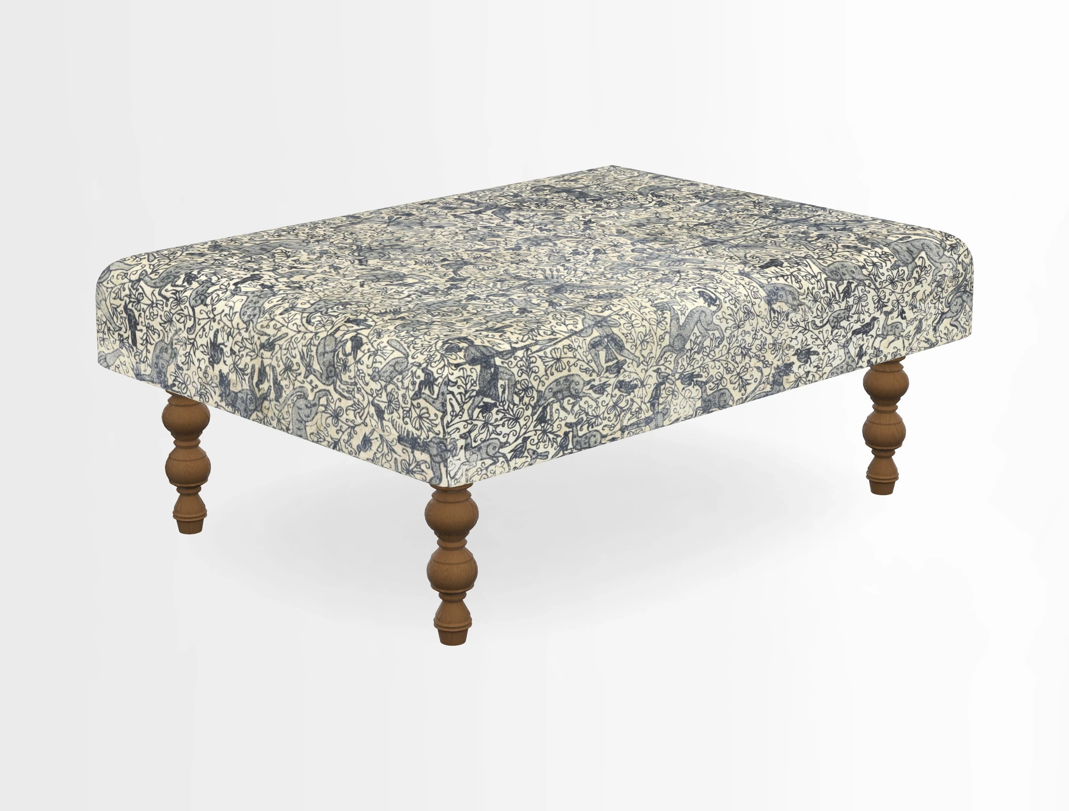 Porthallow Footstool in V&A Threads of India Sulawesi Splendour Indra Winter