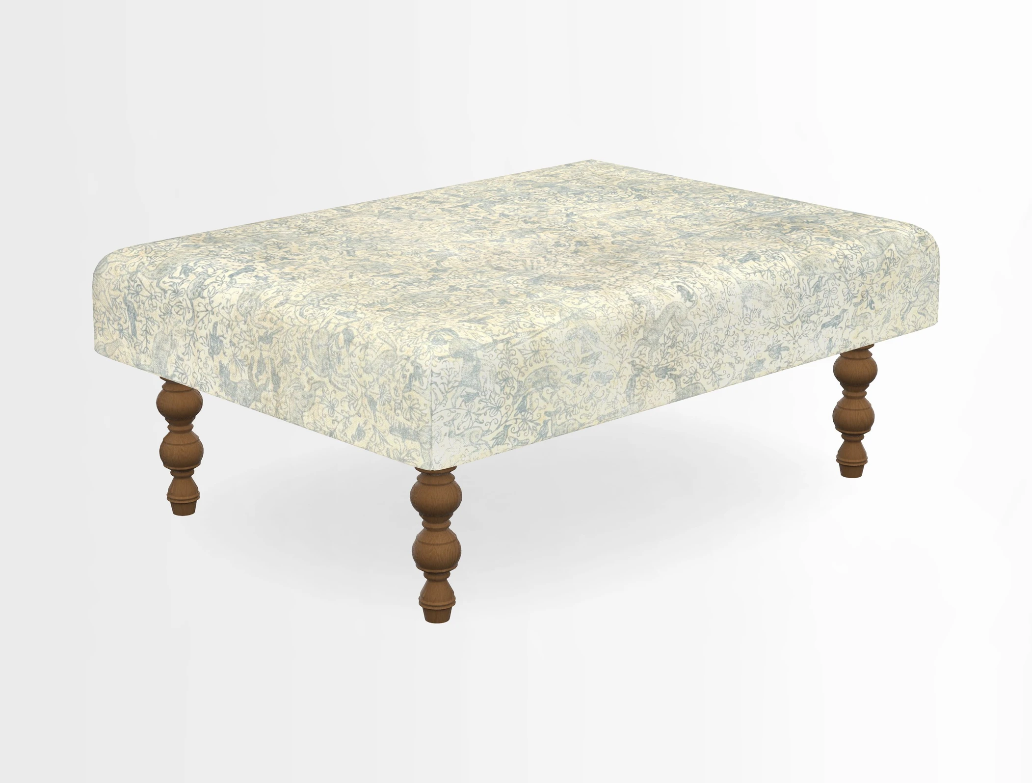 Porthallow Footstool in V&A Threads of India Sulawesi Splendour Indra Winter