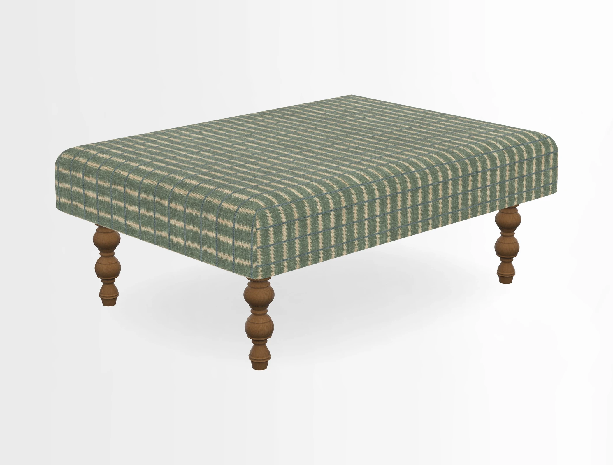 Porthallow Footstool in V&A Threads of India Sulawesi Splendour Indra Winter