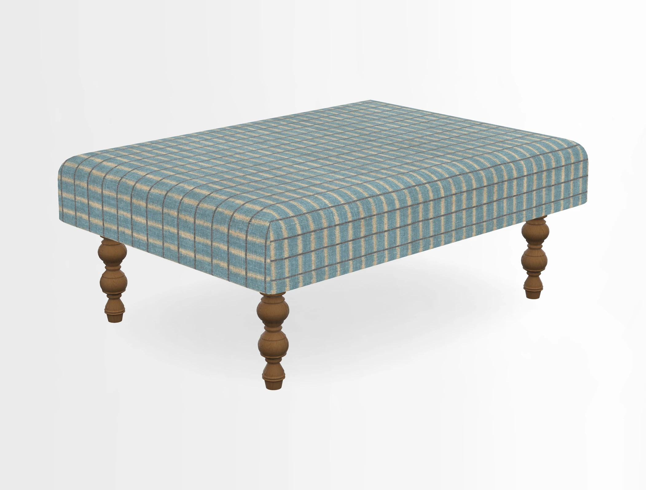 Porthallow Footstool in V&A Threads of India Sulawesi Splendour Indra Winter