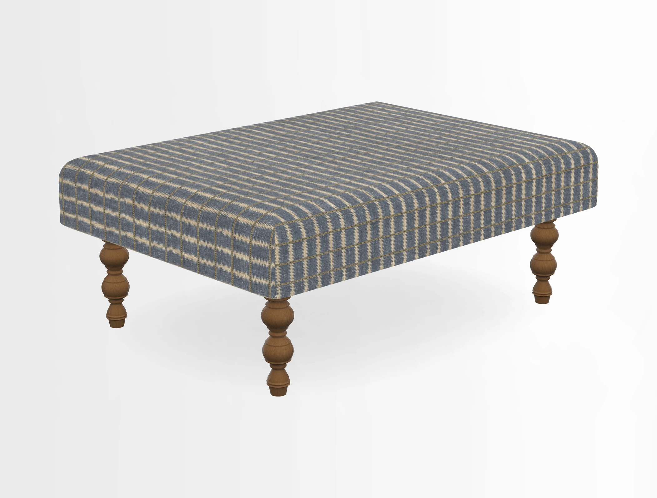 Porthallow Footstool in V&A Threads of India Sulawesi Splendour Indra Winter