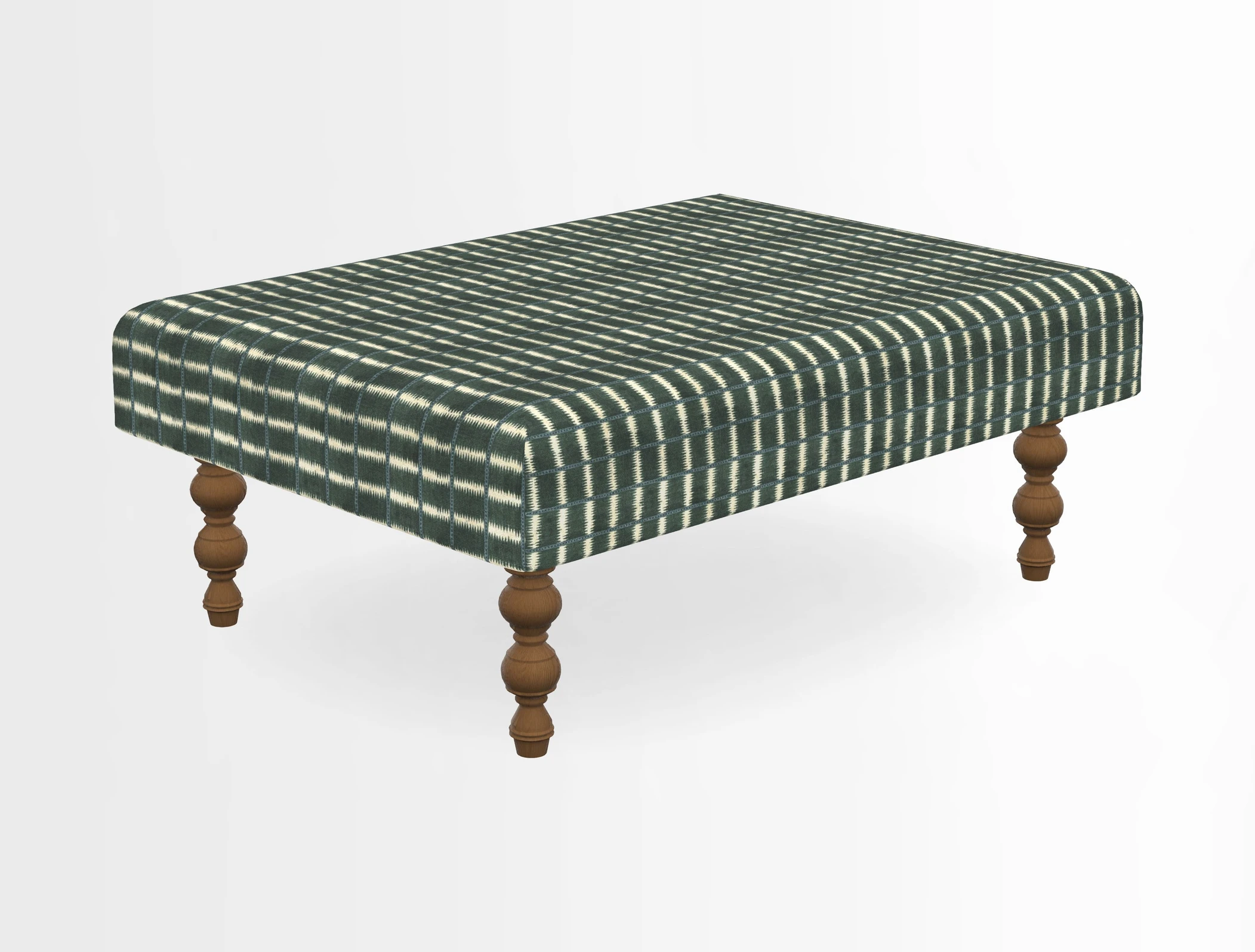 Porthallow Footstool in V&A Threads of India Sulawesi Splendour Indra Winter