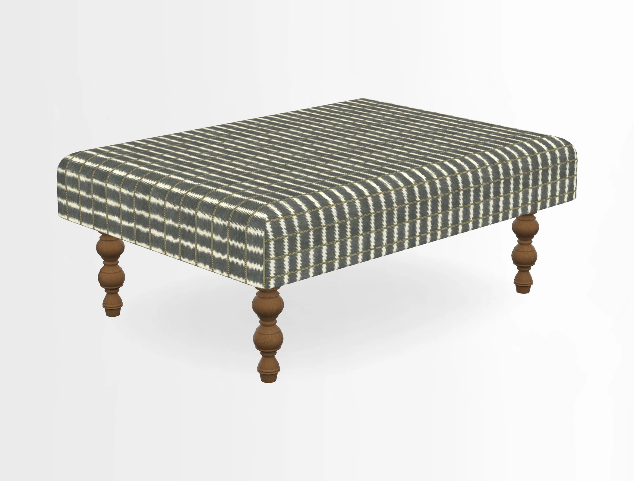 Porthallow Footstool in V&A Threads of India Sulawesi Splendour Indra Winter