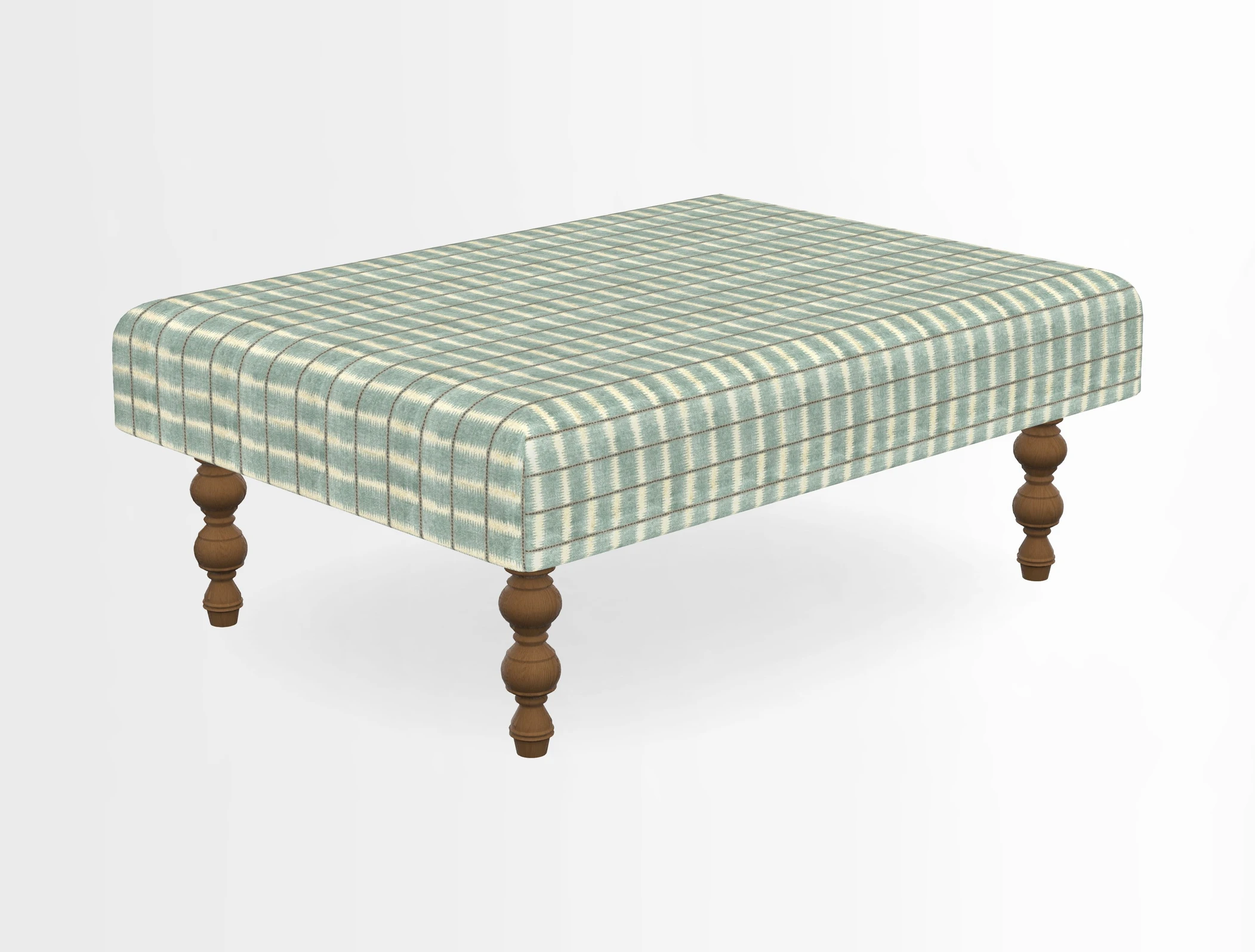 Porthallow Footstool in V&A Threads of India Sulawesi Splendour Indra Winter