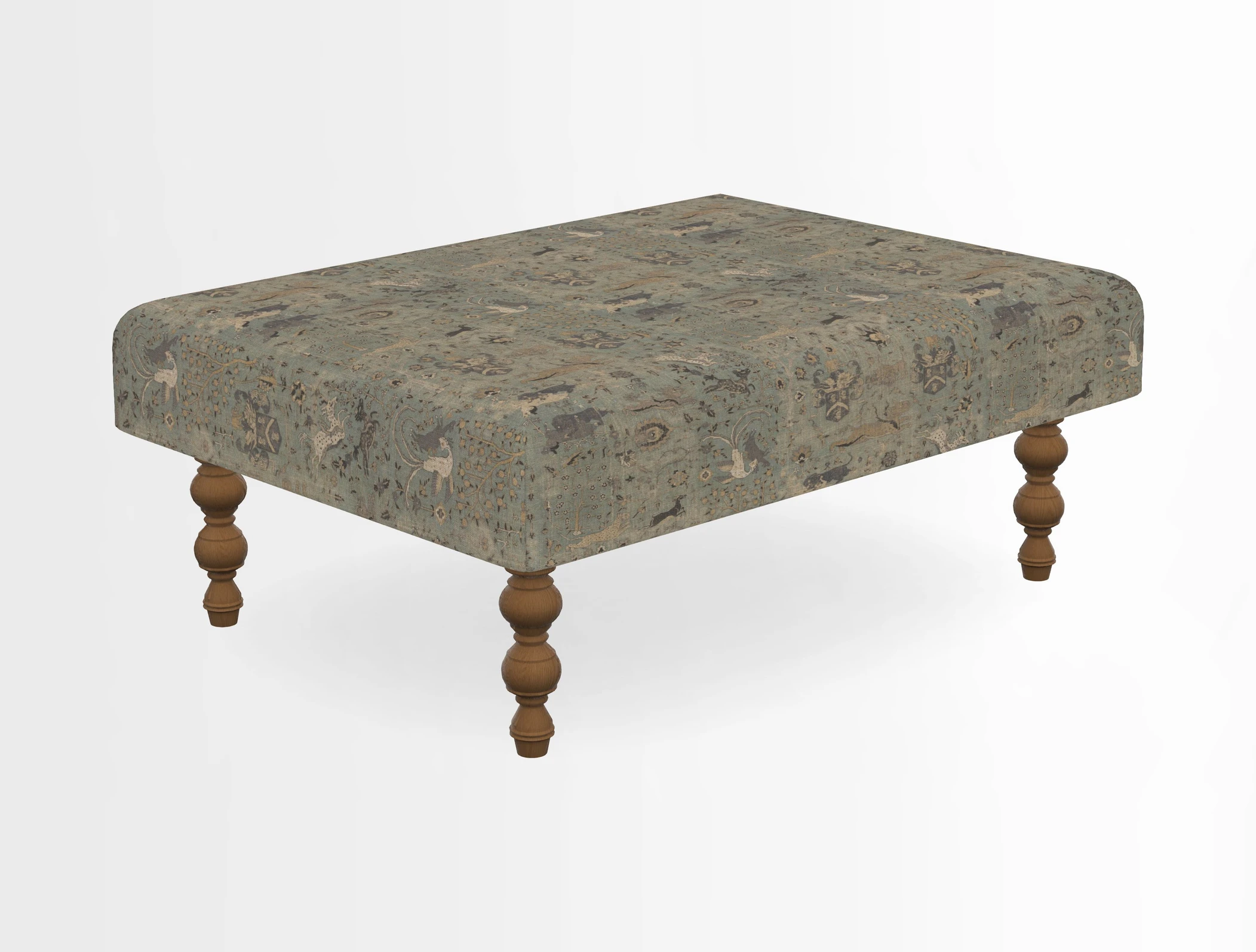 Porthallow Footstool in V&A Threads of India Sulawesi Splendour Indra Winter