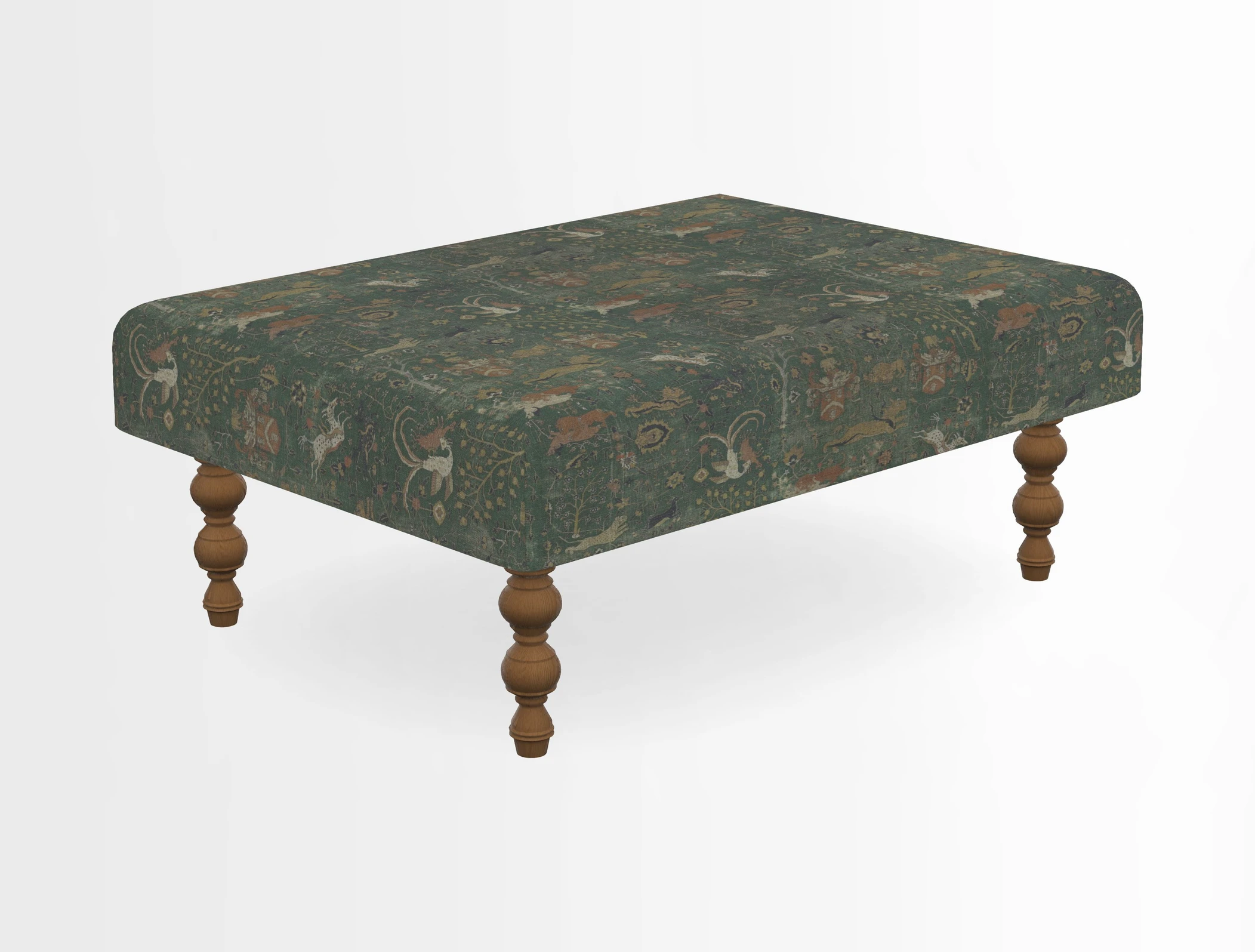 Porthallow Footstool in V&A Threads of India Sulawesi Splendour Indra Winter