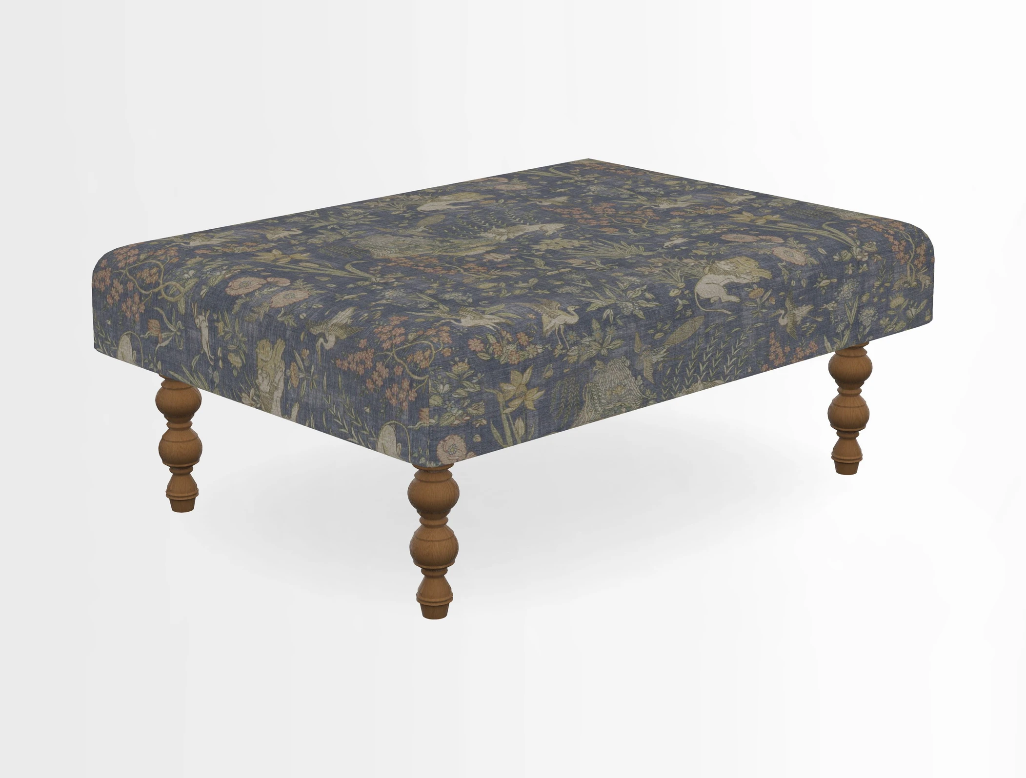 Porthallow Footstool in V&A Threads of India Sulawesi Splendour Indra Winter