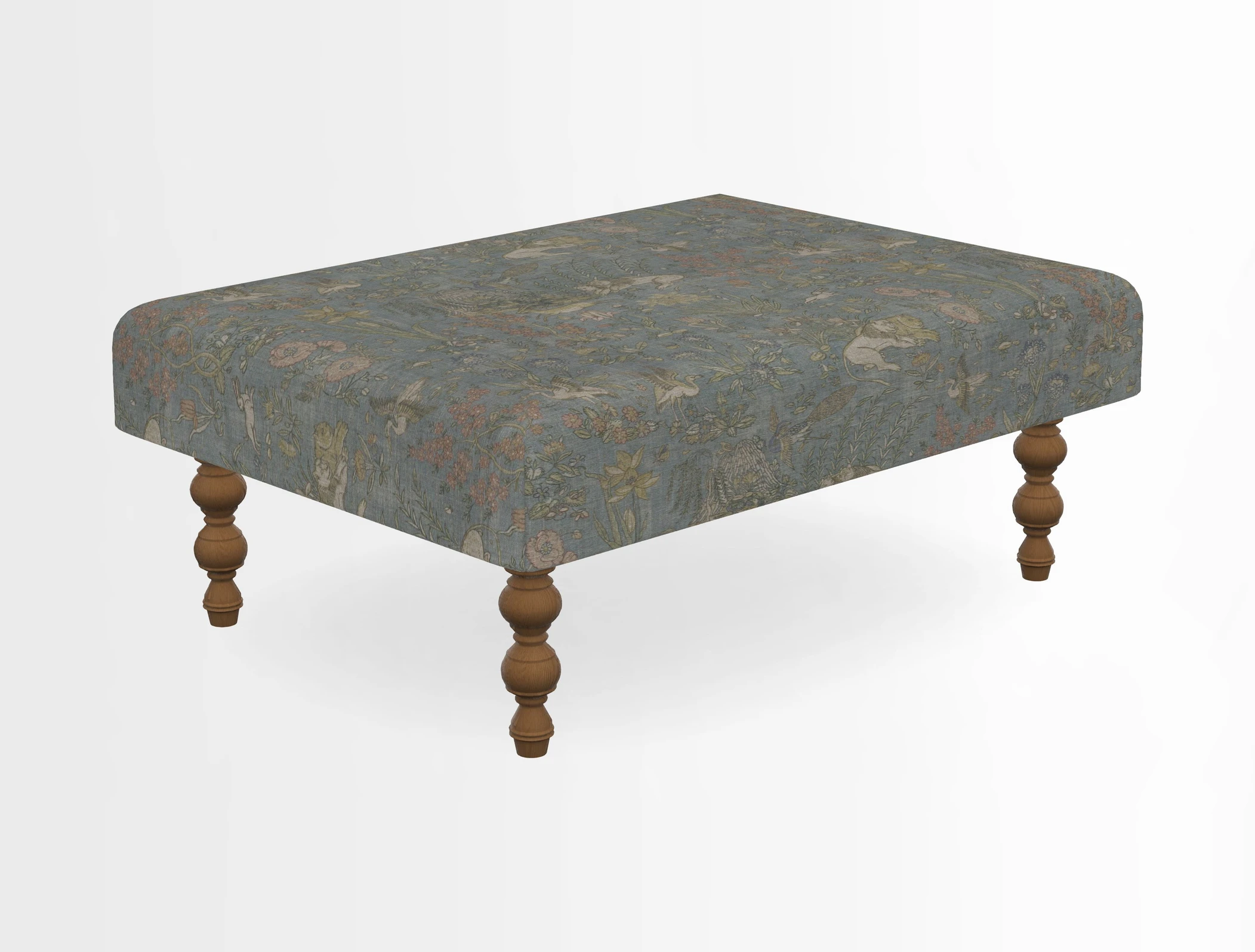 Porthallow Footstool in V&A Threads of India Sulawesi Splendour Indra Winter