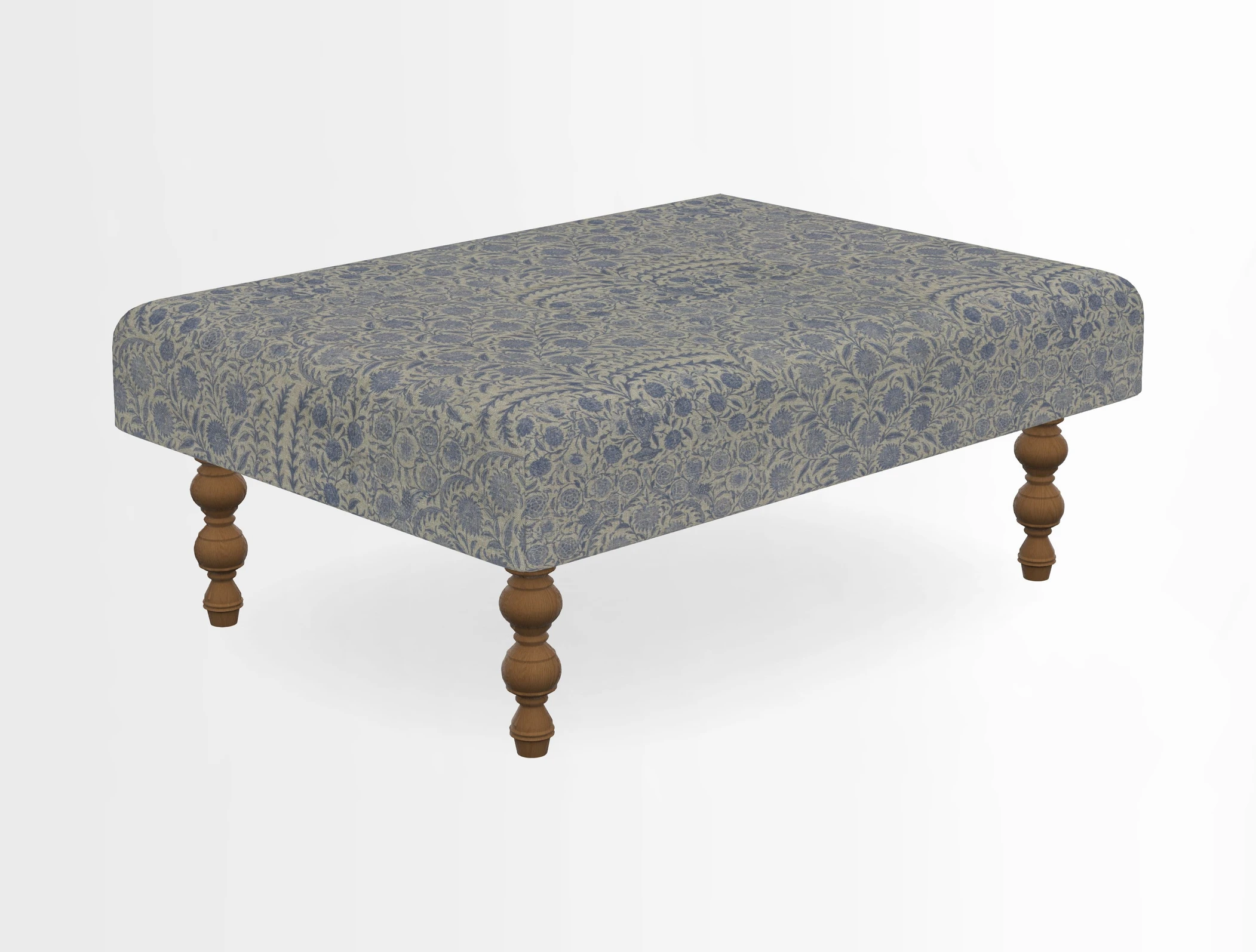 Porthallow Footstool in V&A Threads of India Sulawesi Splendour Indra Winter