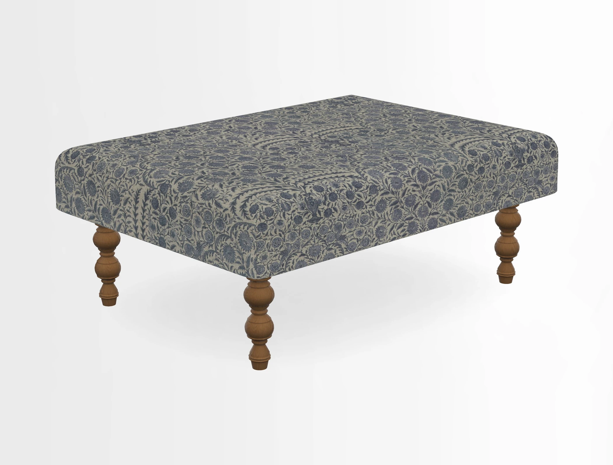 Porthallow Footstool in V&A Threads of India Sulawesi Splendour Indra Winter