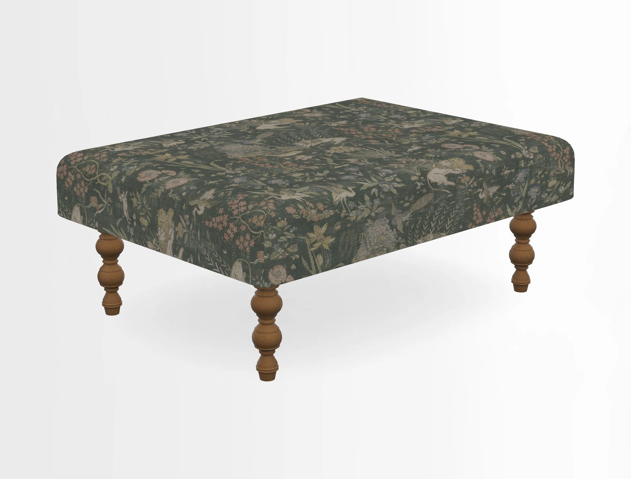 Porthallow Footstool in V&A Threads of India Sulawesi Splendour Indra Winter