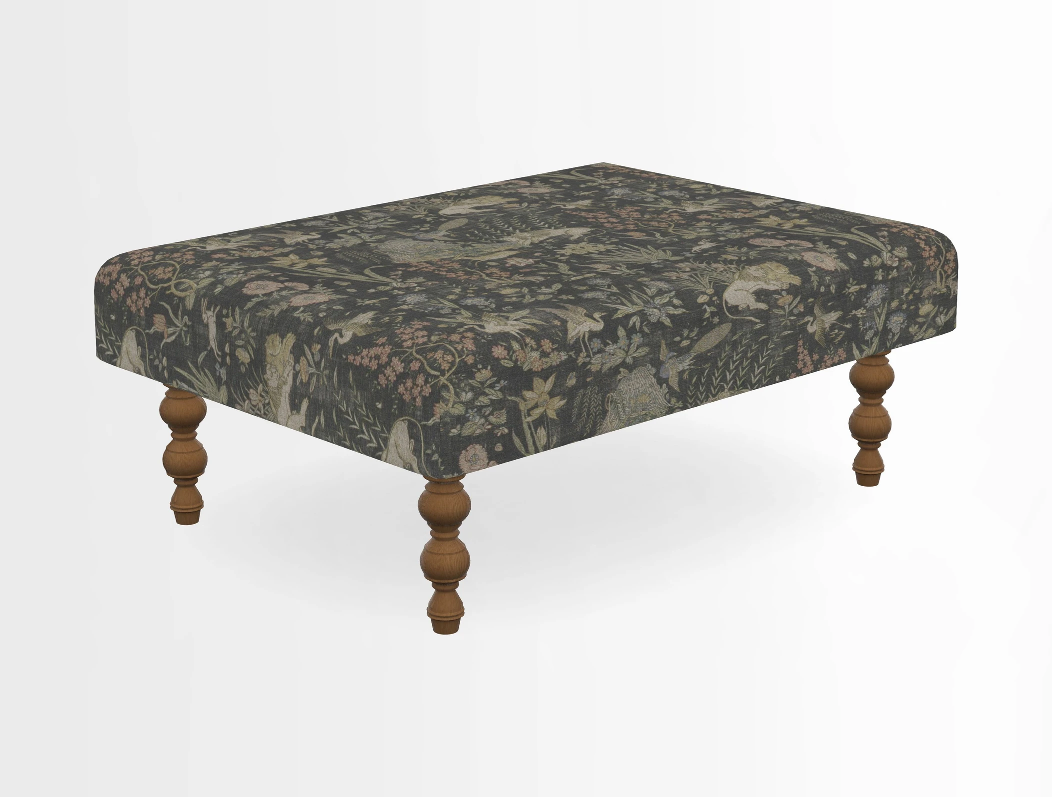 Porthallow Footstool in V&A Threads of India Sulawesi Splendour Indra Winter