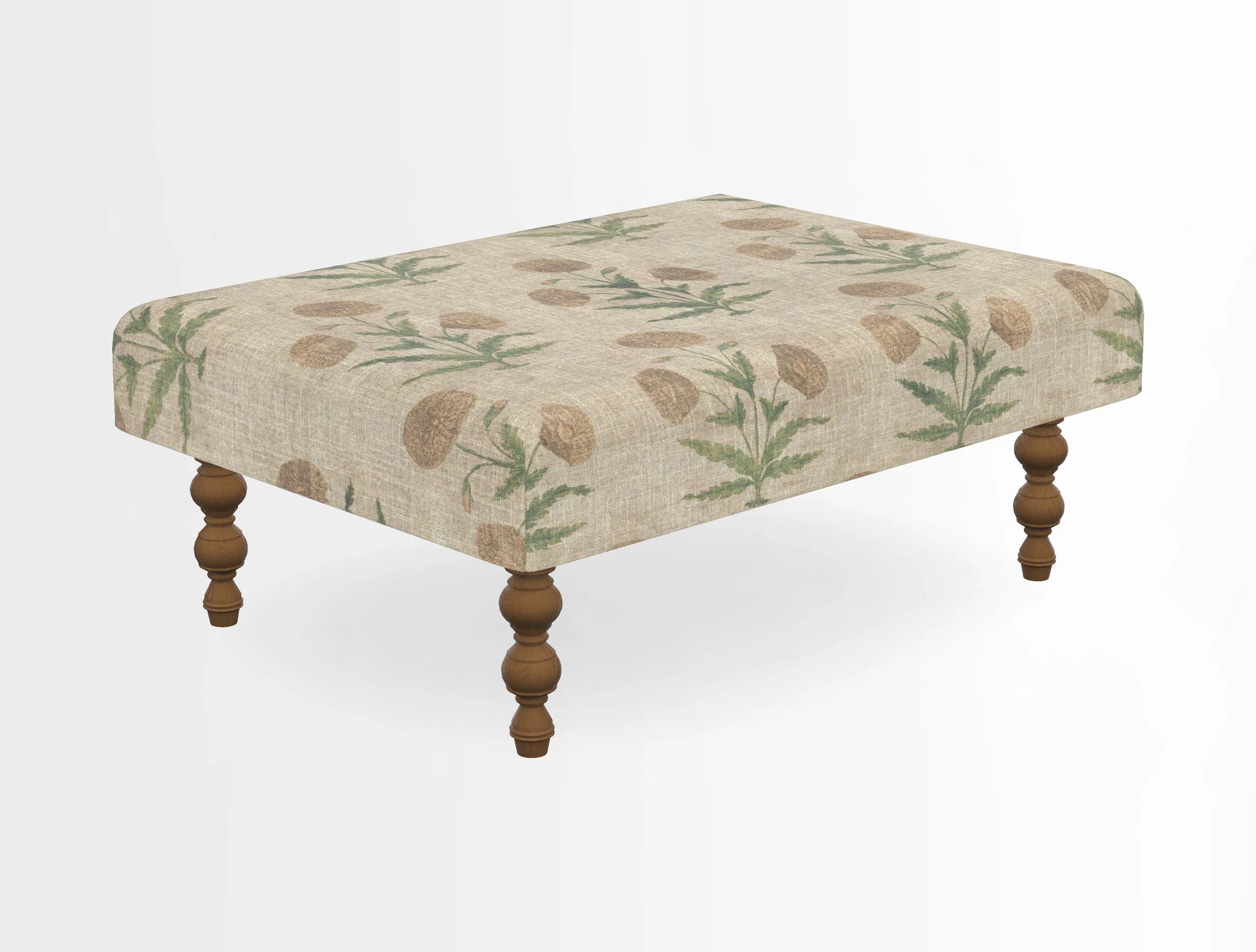 Porthallow Footstool in V&A Threads of India Sulawesi Splendour Indra Winter