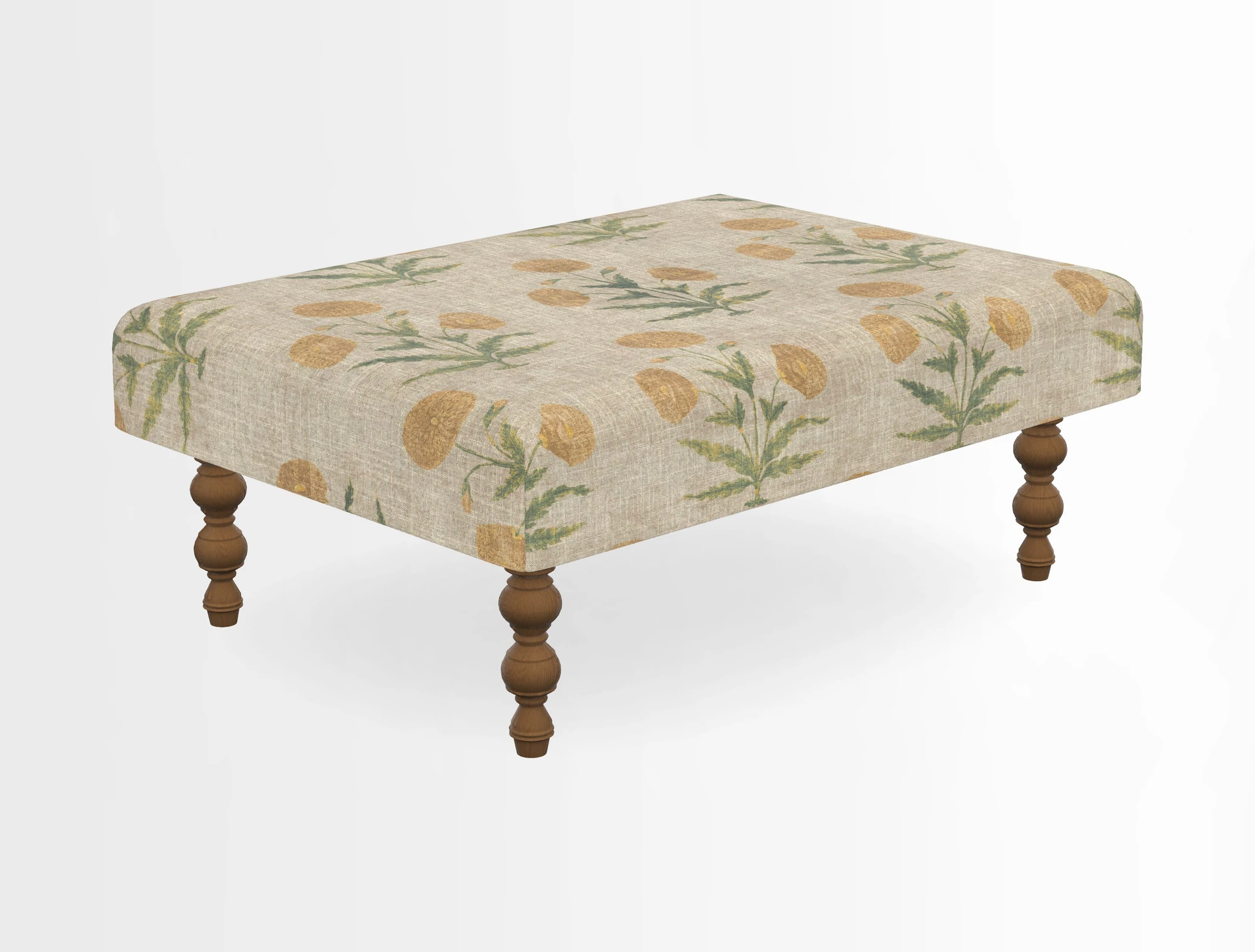 Porthallow Footstool in V&A Threads of India Sulawesi Splendour Indra Winter
