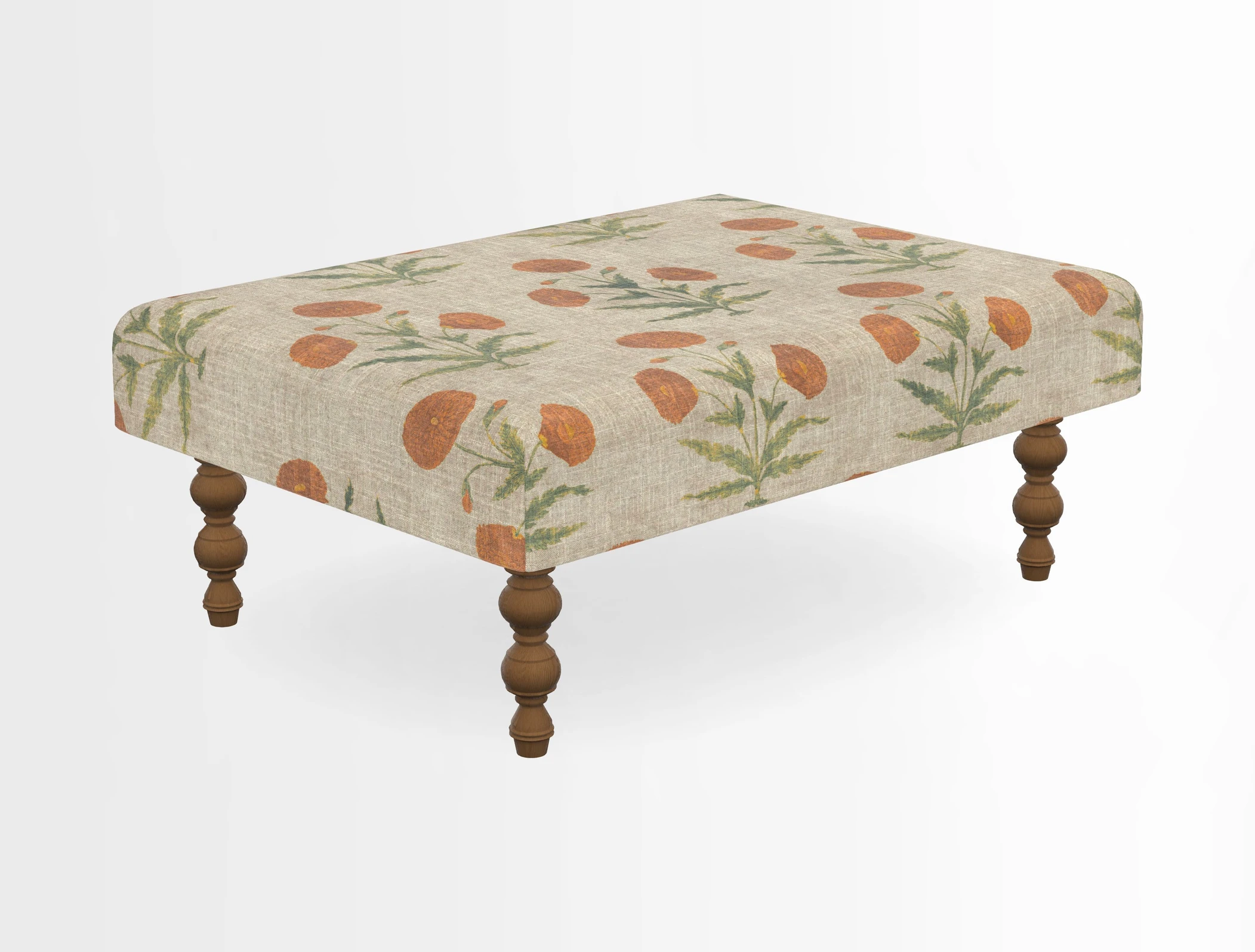 Porthallow Footstool in V&A Threads of India Sulawesi Splendour Indra Winter