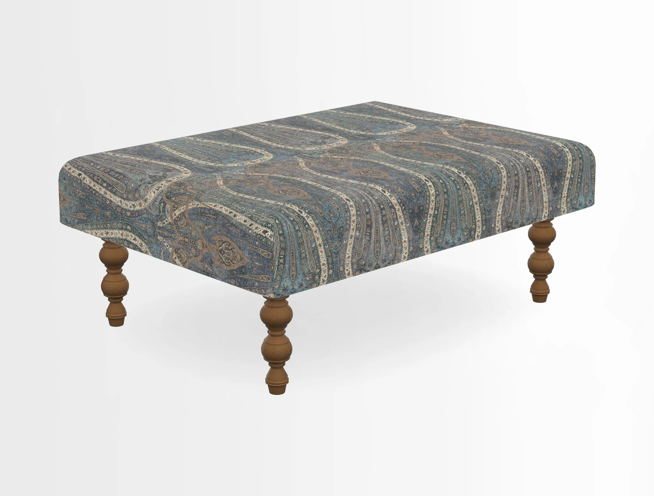 Porthallow Footstool in V&A Threads of India Sulawesi Splendour Indra Winter
