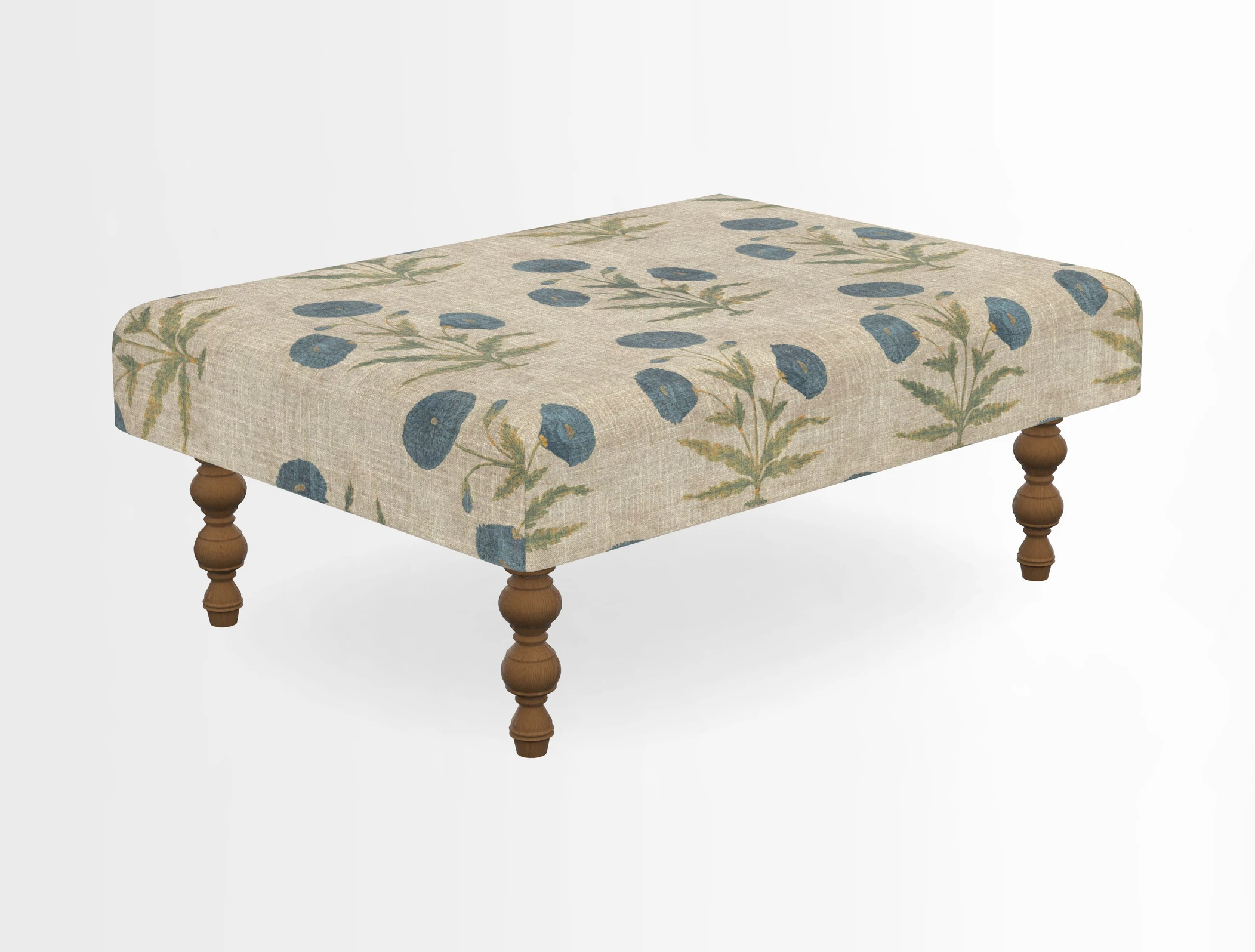 Porthallow Footstool in V&A Threads of India Sulawesi Splendour Indra Winter