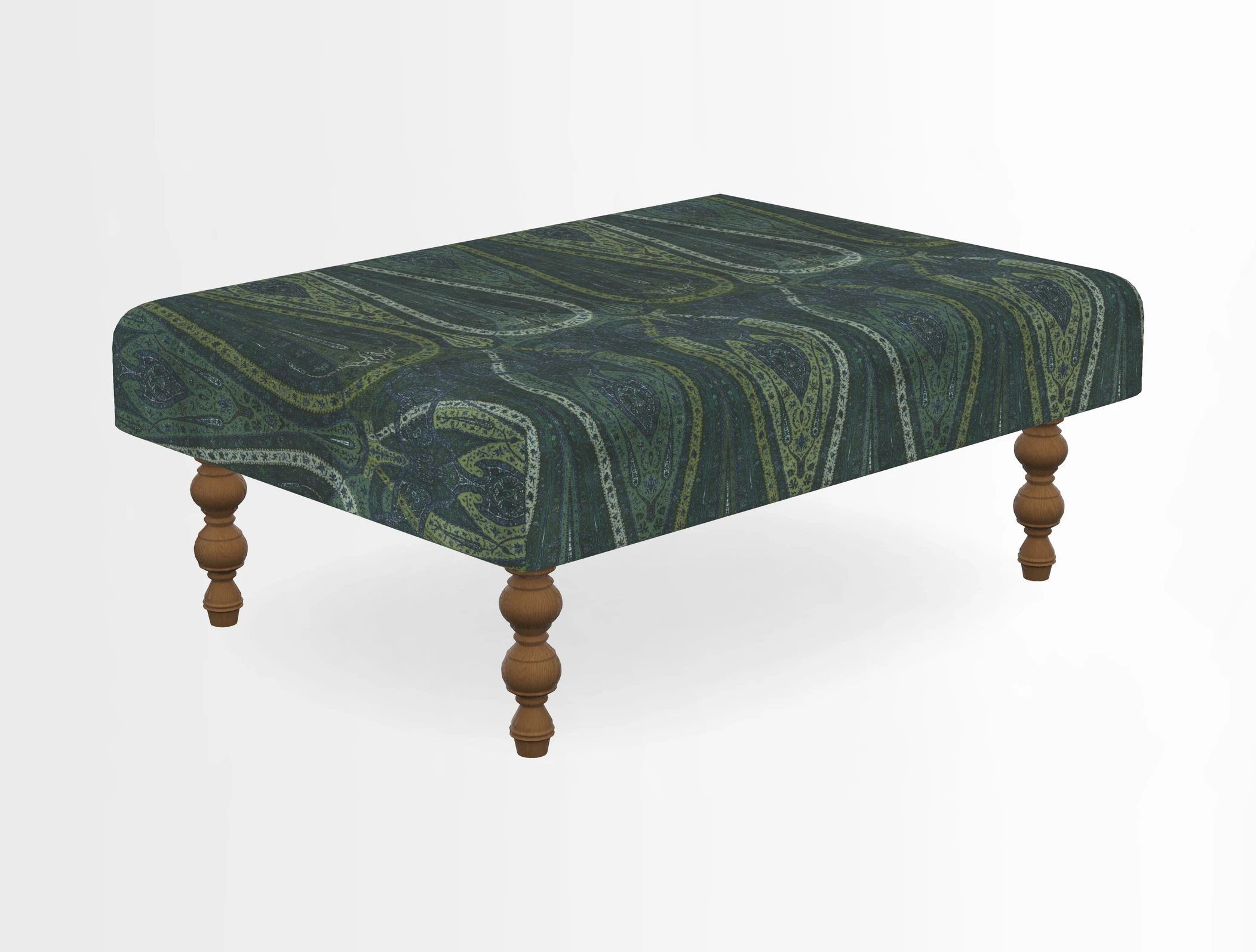 Porthallow Footstool in V&A Threads of India Sulawesi Splendour Indra Winter