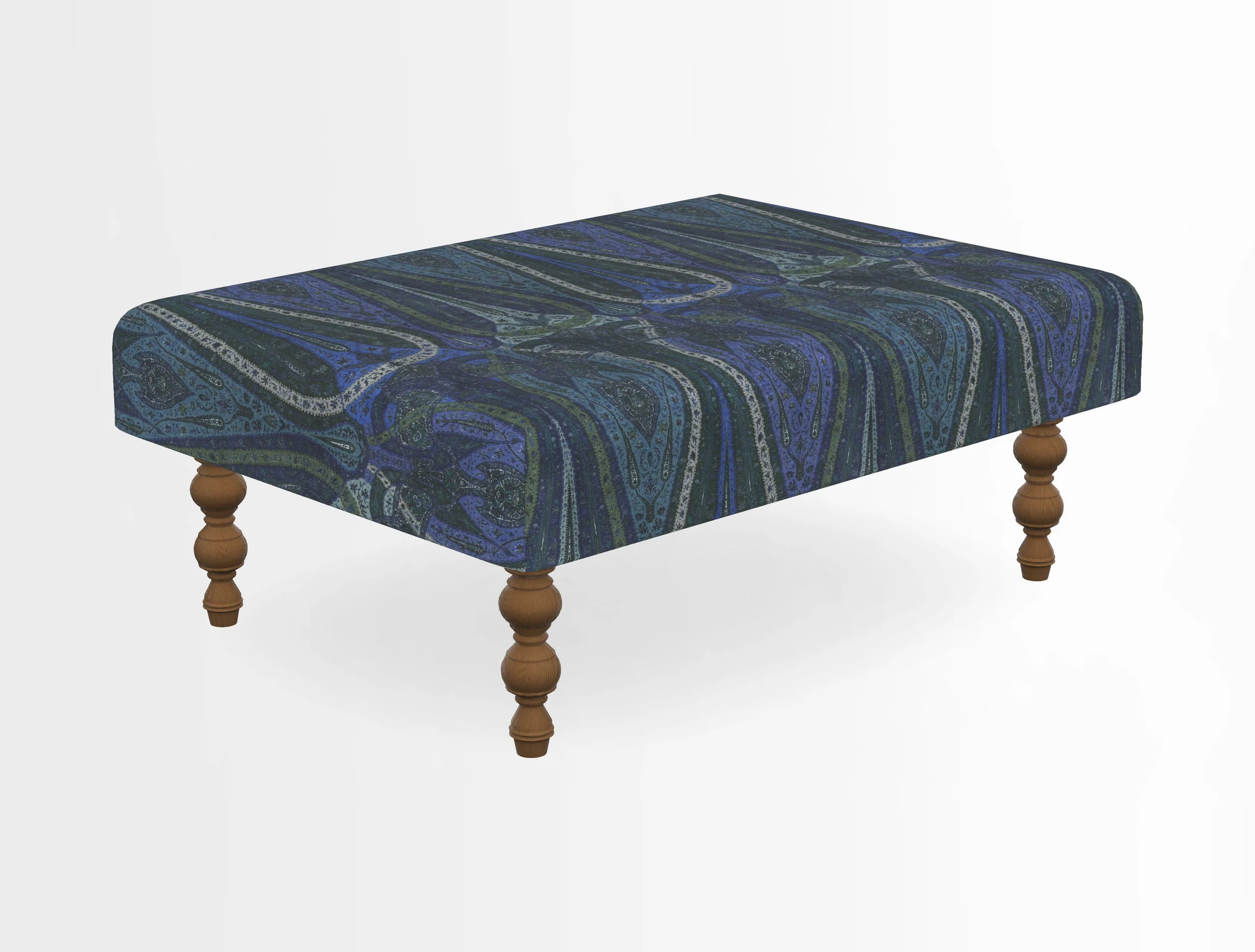 Porthallow Footstool in V&A Threads of India Sulawesi Splendour Indra Winter