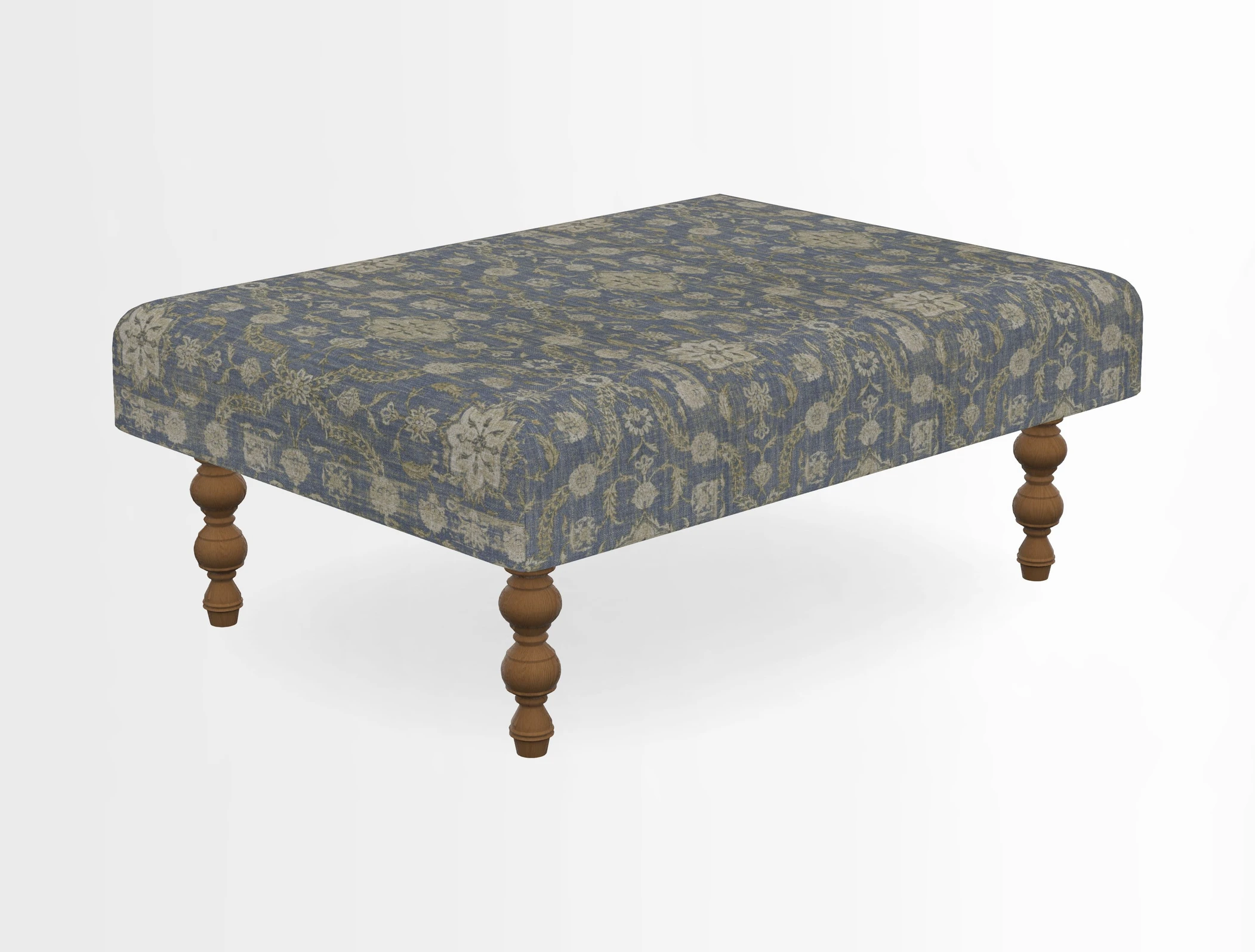 Porthallow Footstool in V&A Threads of India Sulawesi Splendour Indra Winter