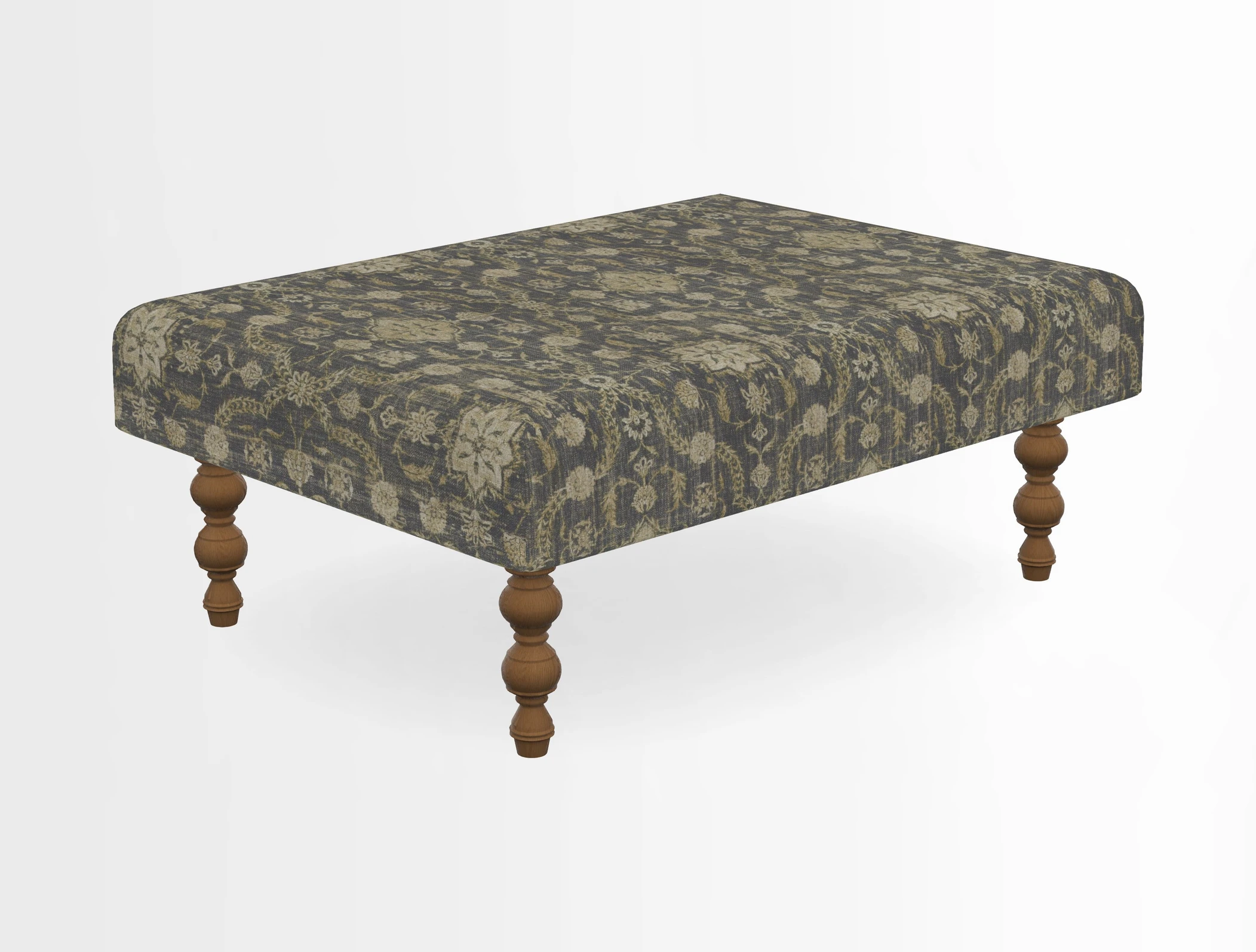 Porthallow Footstool in V&A Threads of India Sulawesi Splendour Indra Winter