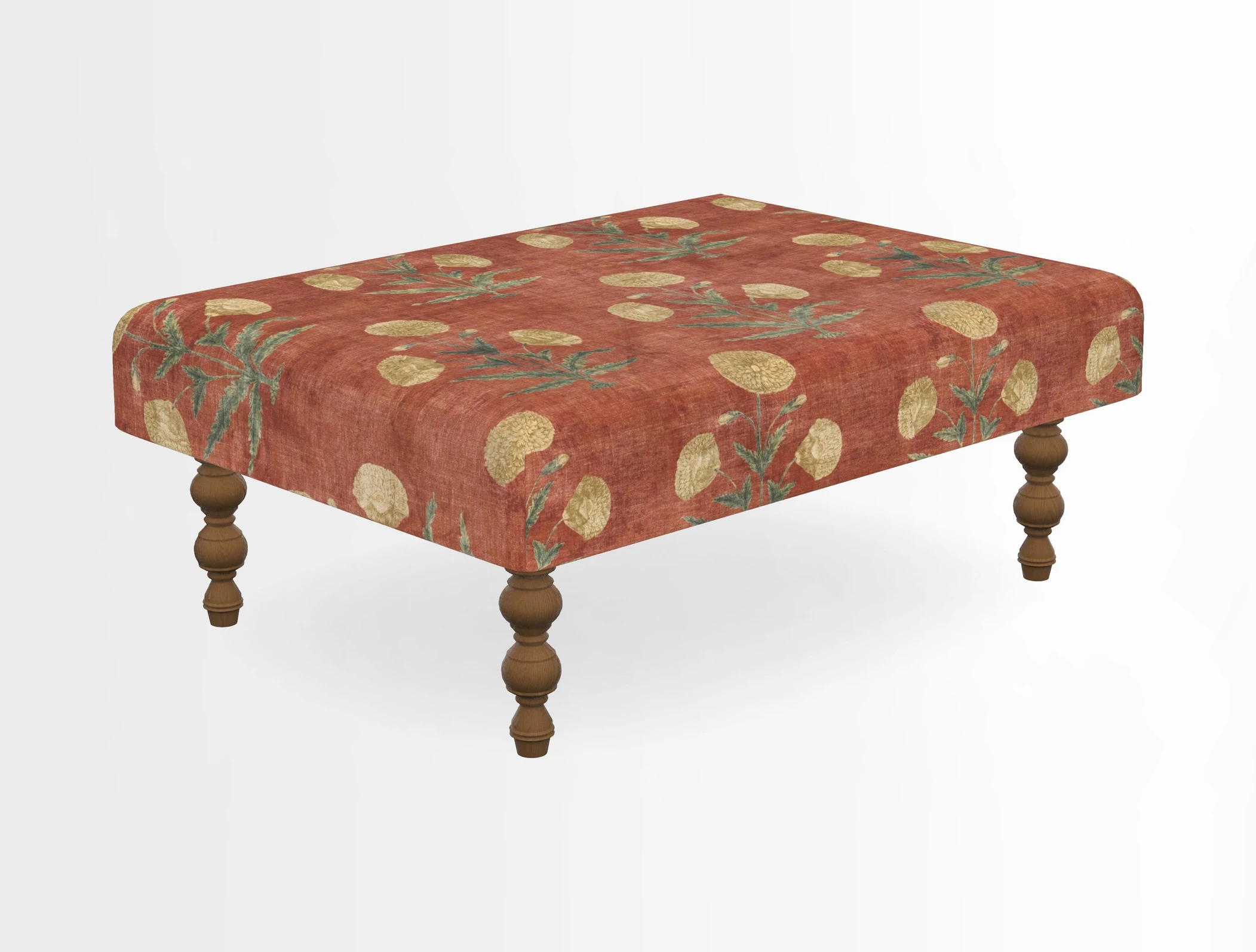 Porthallow Footstool in V&A Threads of India Sulawesi Splendour Indra Winter