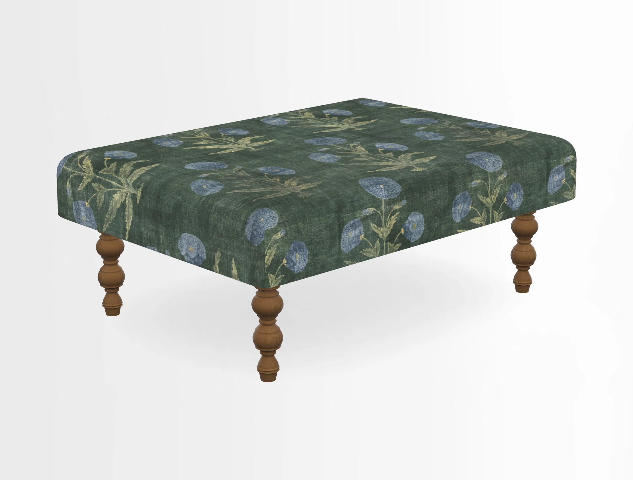 Porthallow Footstool in V&A Threads of India Sulawesi Splendour Indra Winter