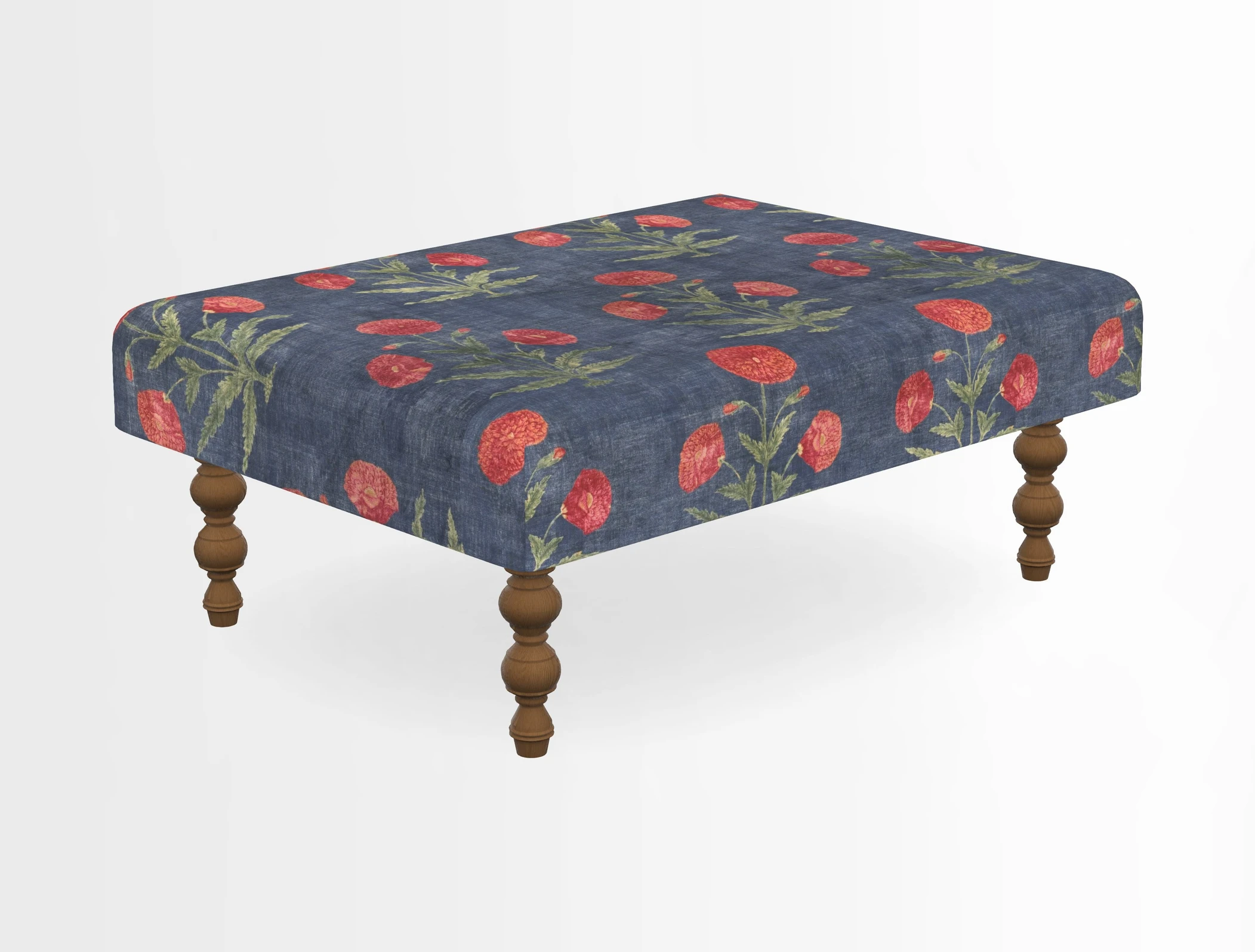 Porthallow Footstool in V&A Threads of India Sulawesi Splendour Indra Winter