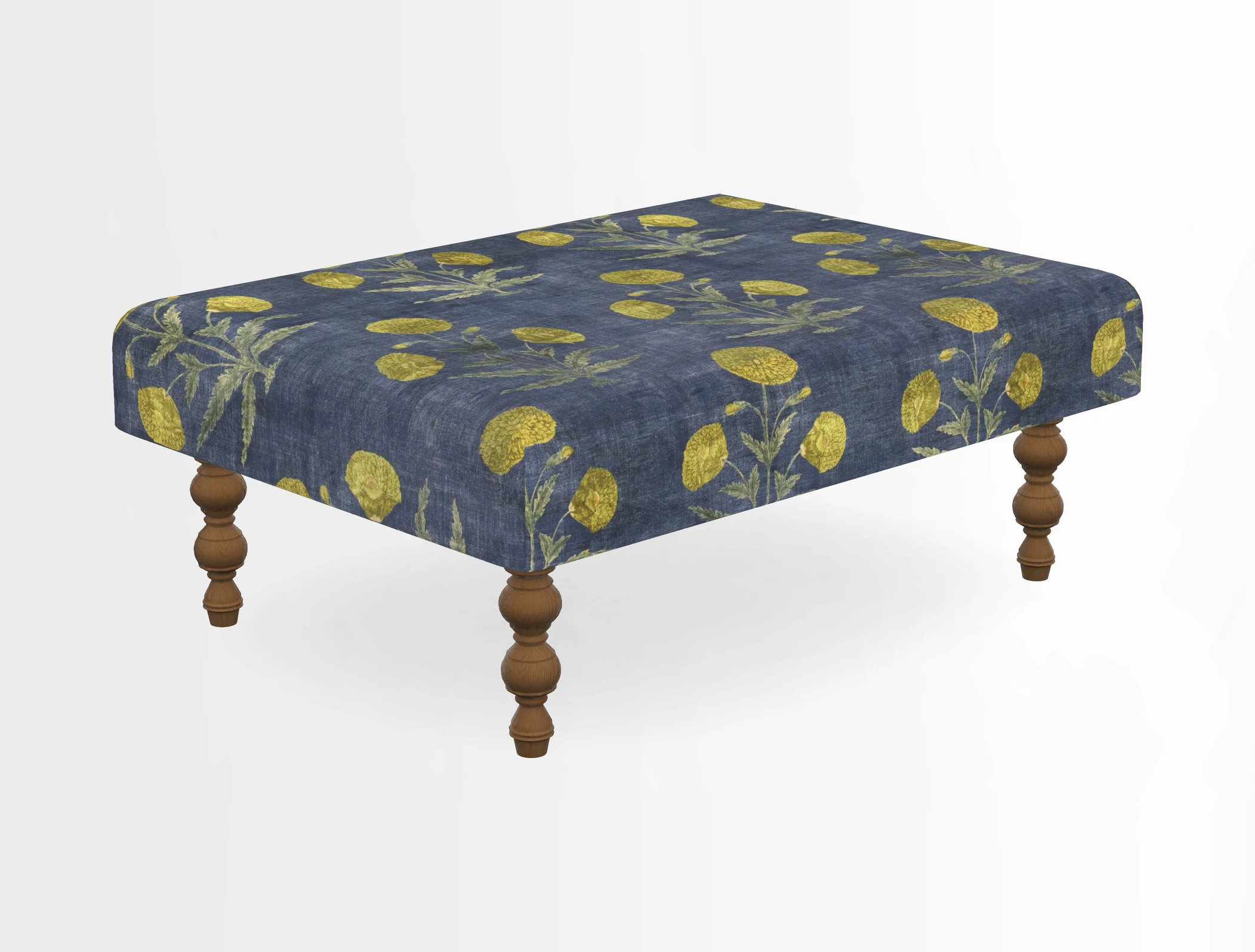 Porthallow Footstool in V&A Threads of India Sulawesi Splendour Indra Winter
