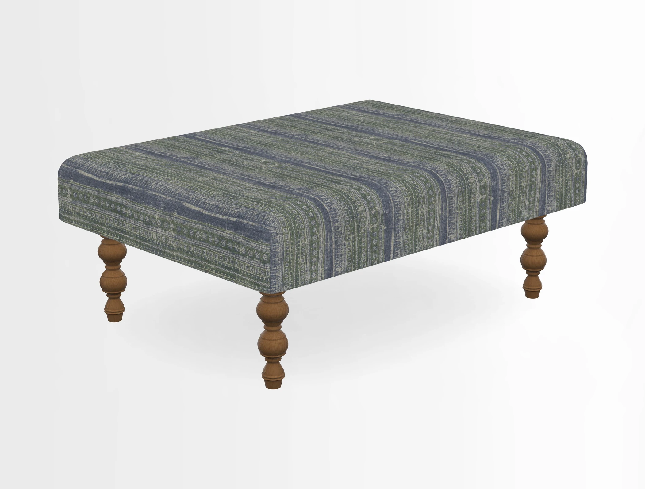 Porthallow Footstool in V&A Threads of India Sulawesi Splendour Indra Winter