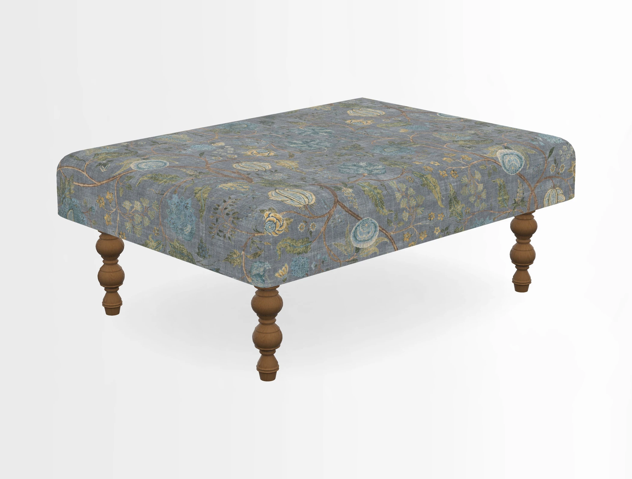 Porthallow Footstool in V&A Threads of India Sulawesi Splendour Indra Winter