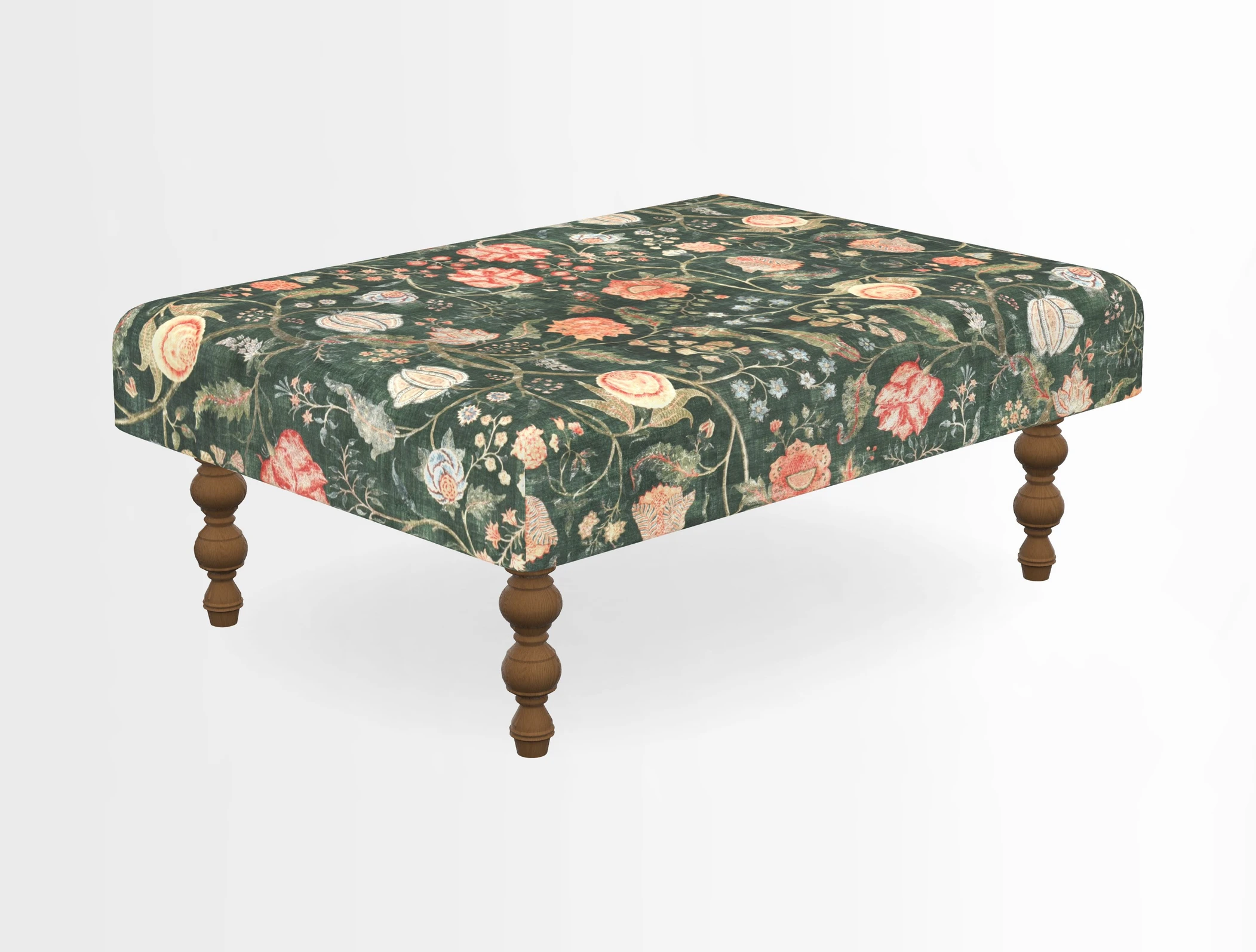 Porthallow Footstool in V&A Threads of India Sulawesi Splendour Indra Winter