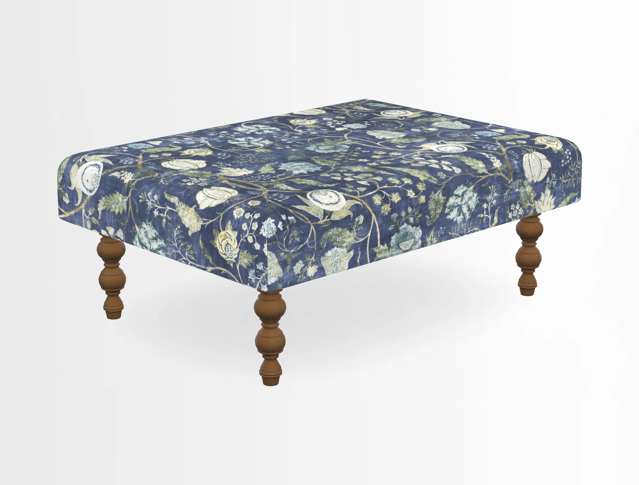 Porthallow Footstool in V&A Threads of India Sulawesi Splendour Indra Winter