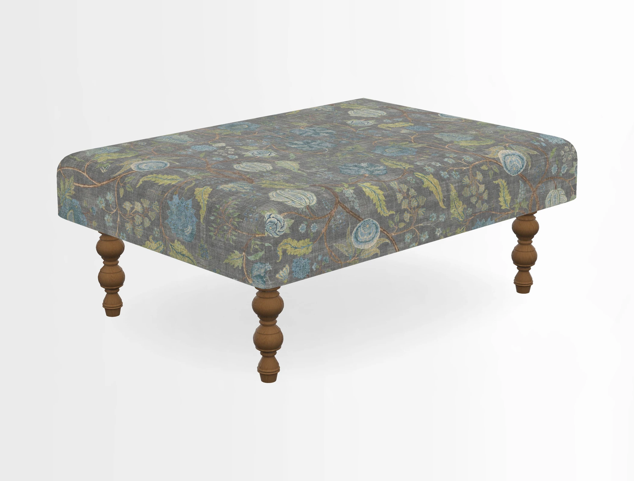 Porthallow Footstool in V&A Threads of India Sulawesi Splendour Indra Winter