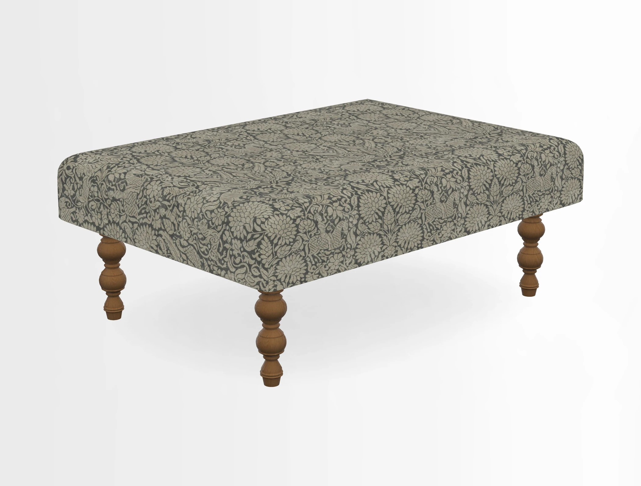 Porthallow Footstool in V&A Threads of India Sulawesi Splendour Indra Winter