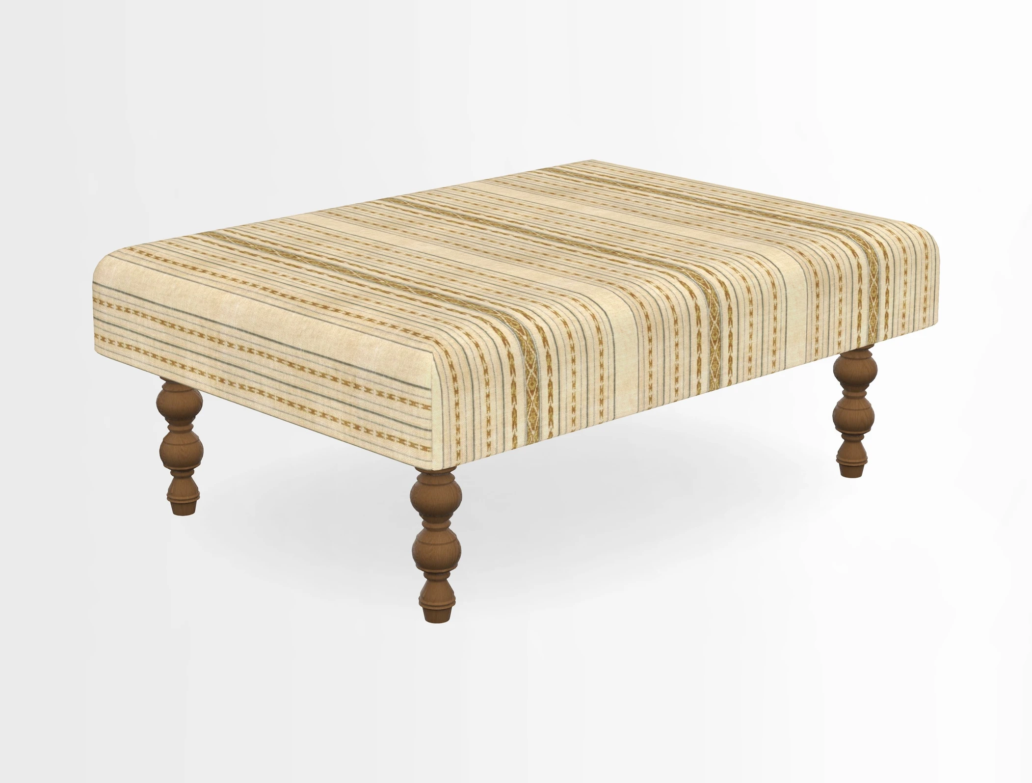 Porthallow Footstool in V&A Threads of India Sulawesi Splendour Indra Winter
