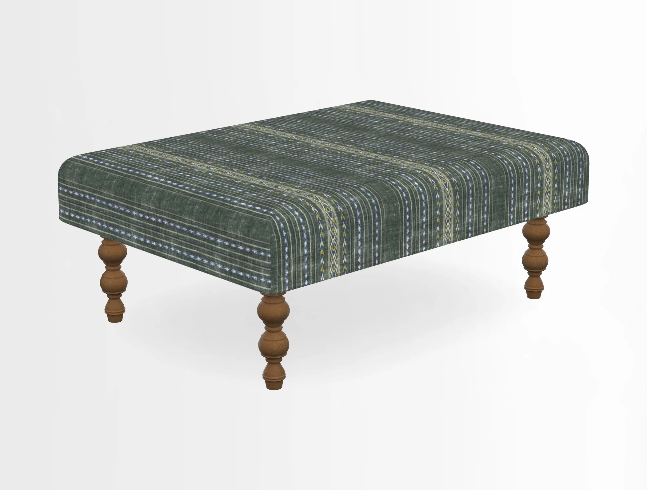 Porthallow Footstool in V&A Threads of India Sulawesi Splendour Indra Winter