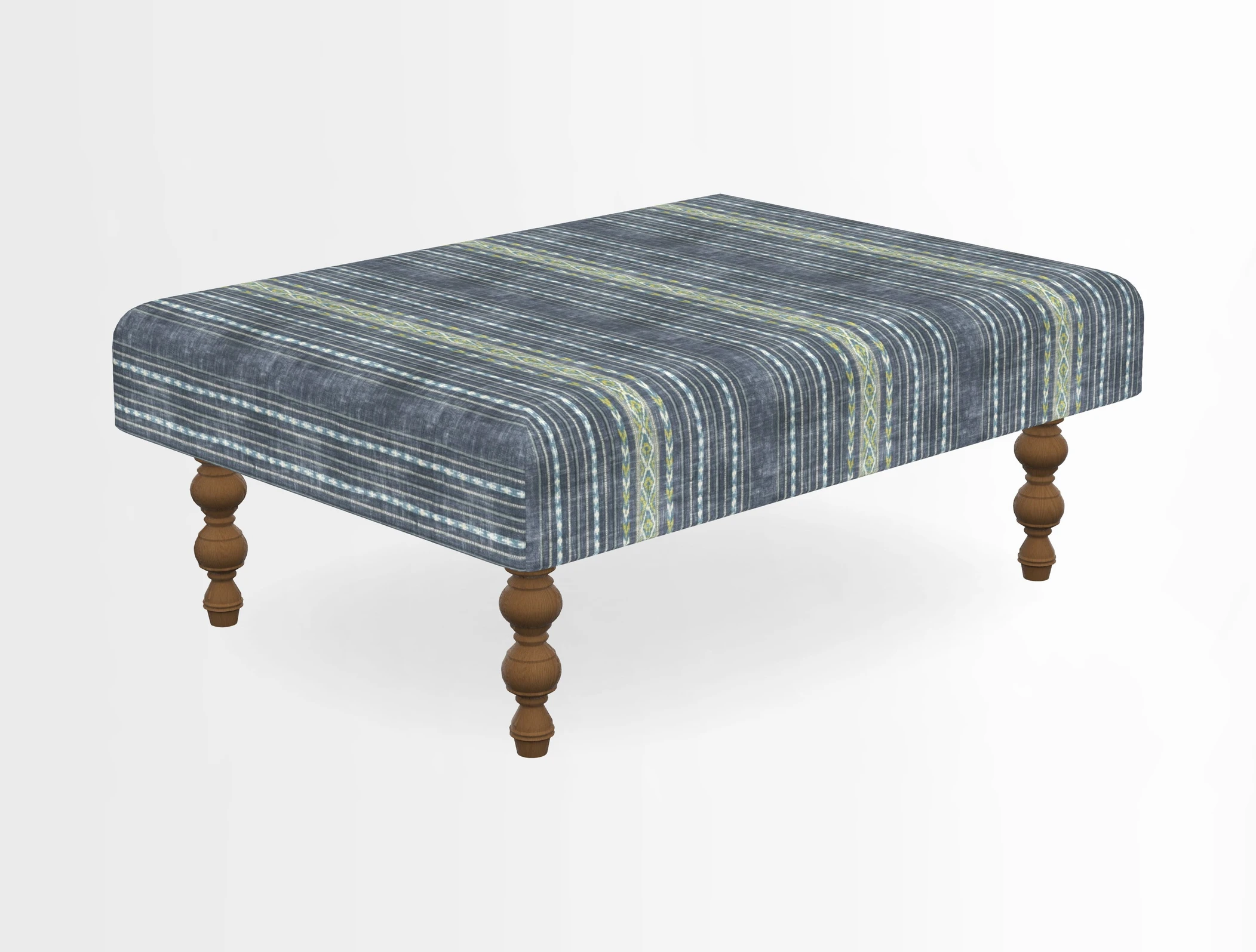 Porthallow Footstool in V&A Threads of India Sulawesi Splendour Indra Winter