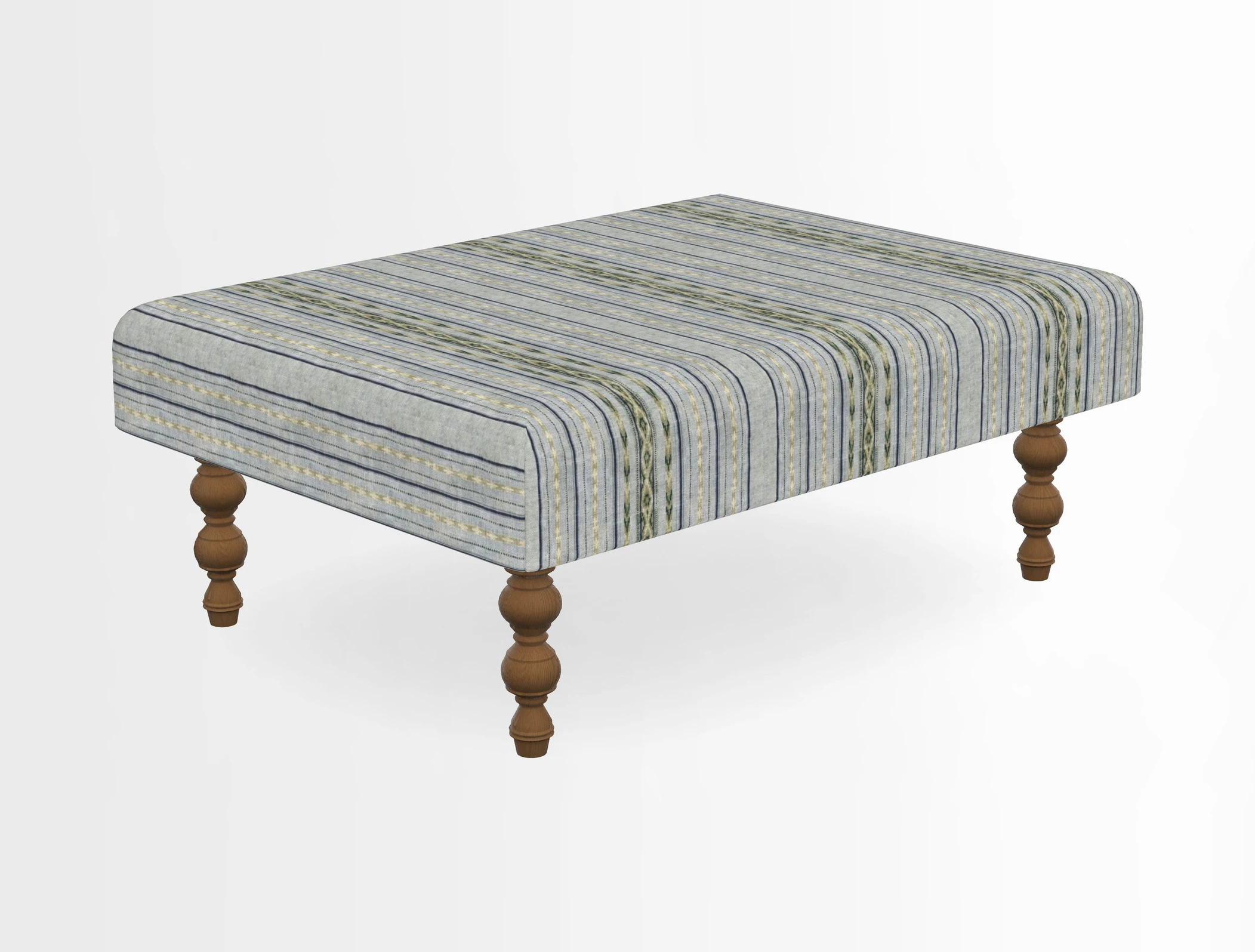 Porthallow Footstool in V&A Threads of India Sulawesi Splendour Indra Winter