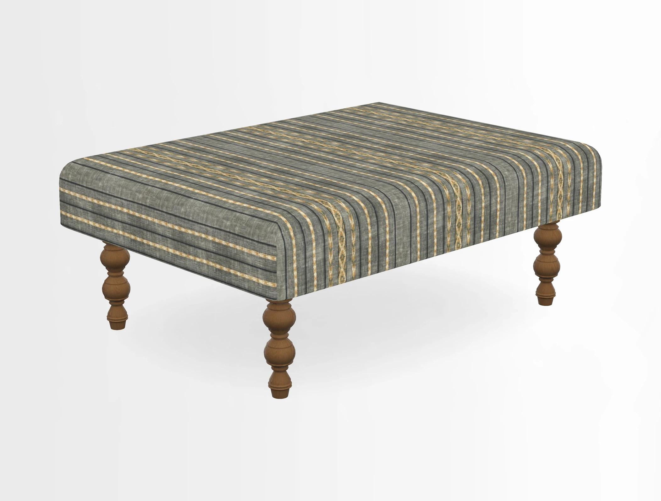 Porthallow Footstool in V&A Threads of India Sulawesi Splendour Indra Winter