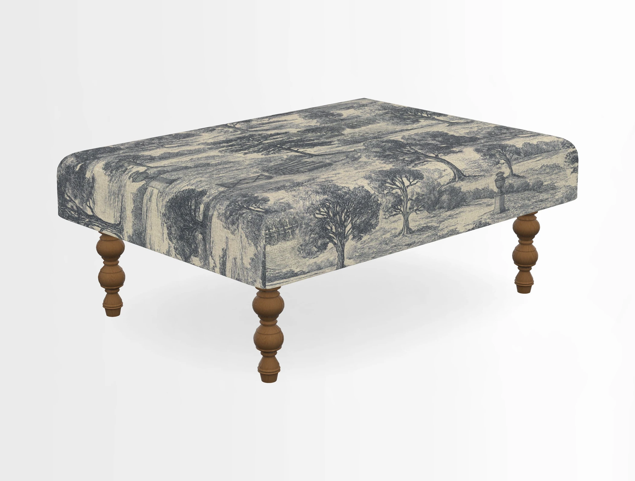 Porthallow Footstool in V&A Threads of India Sulawesi Splendour Indra Winter