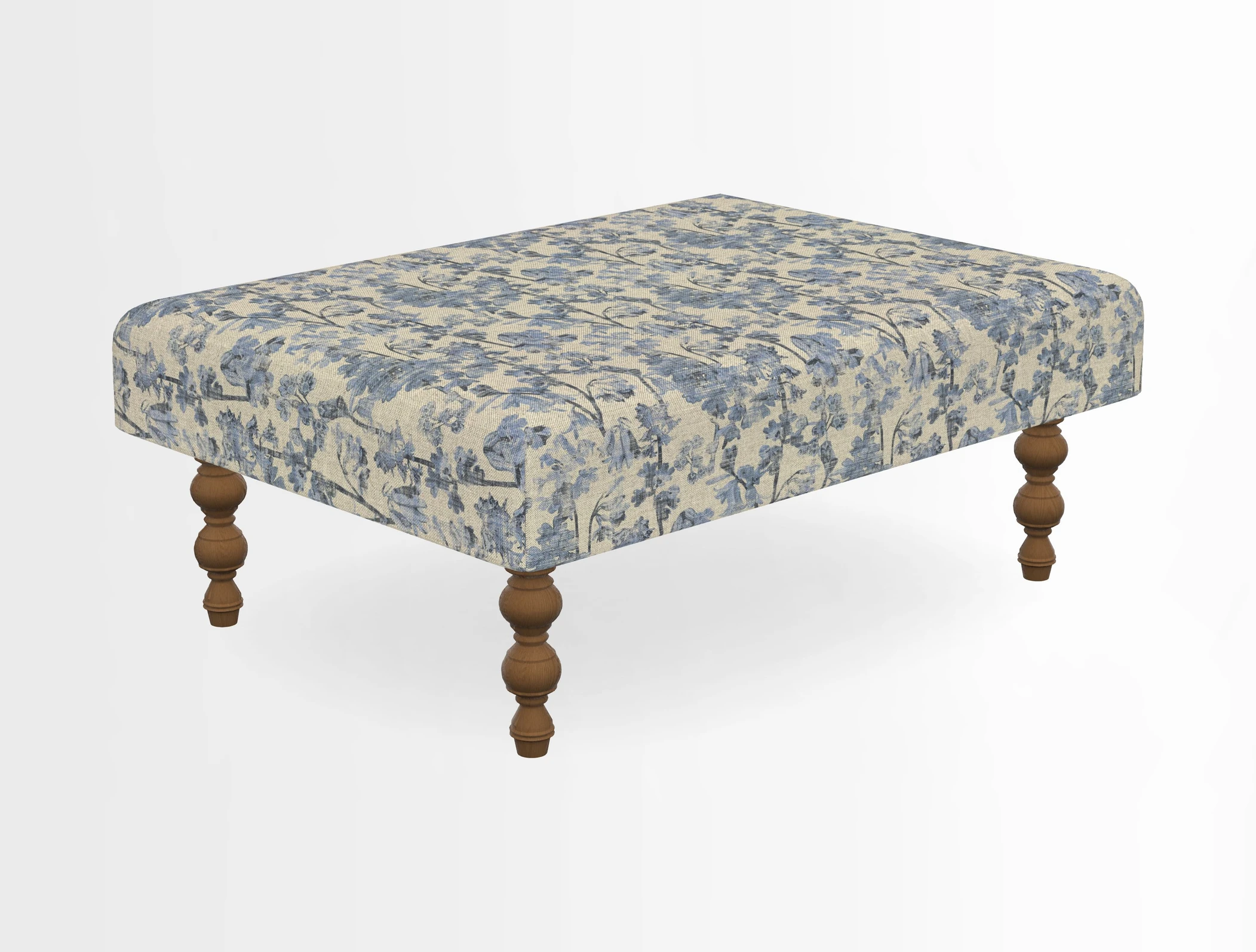 Porthallow Footstool in V&A Threads of India Sulawesi Splendour Indra Winter