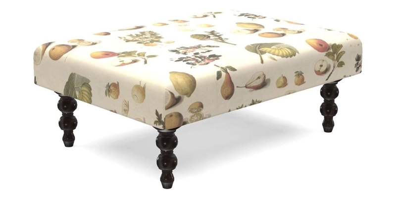 Porthallow Footstool in V&A Threads of India Sulawesi Splendour Indra Winter