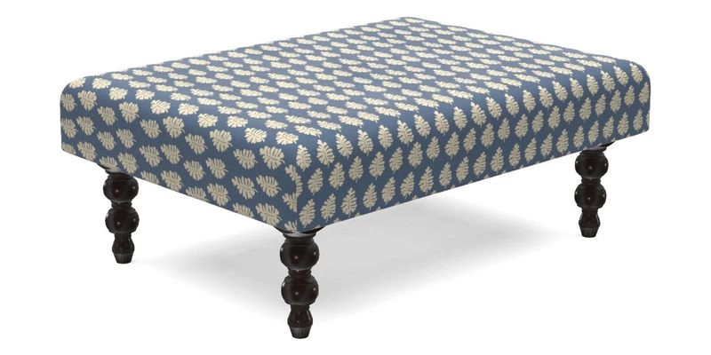 Porthallow Footstool in V&A Threads of India Sulawesi Splendour Indra Winter