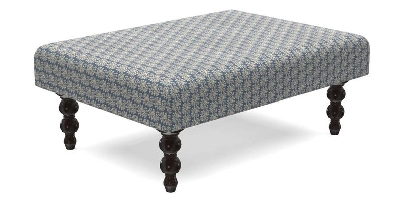 Porthallow Footstool in V&A Threads of India Sulawesi Splendour Indra Winter