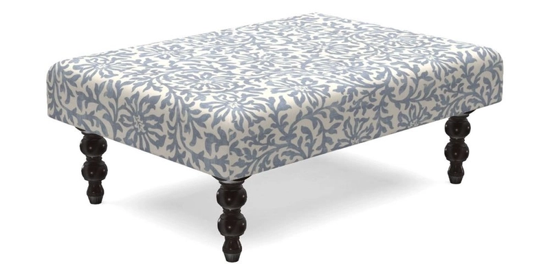 Porthallow Footstool in V&A Threads of India Sulawesi Splendour Indra Winter