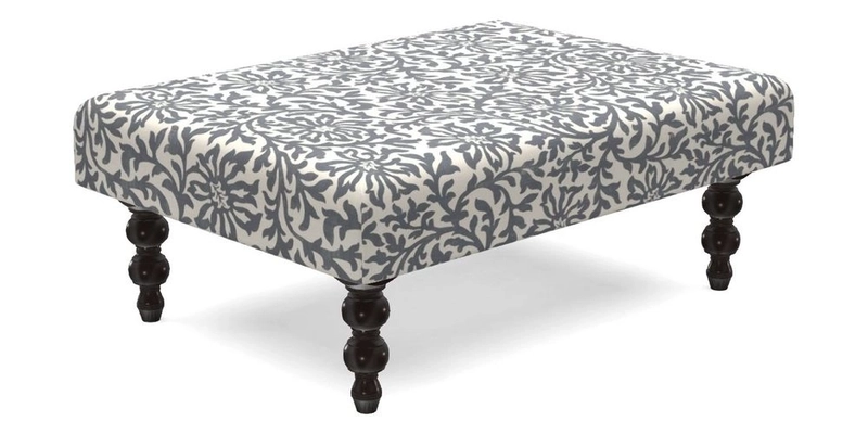Porthallow Footstool in V&A Threads of India Sulawesi Splendour Indra Winter